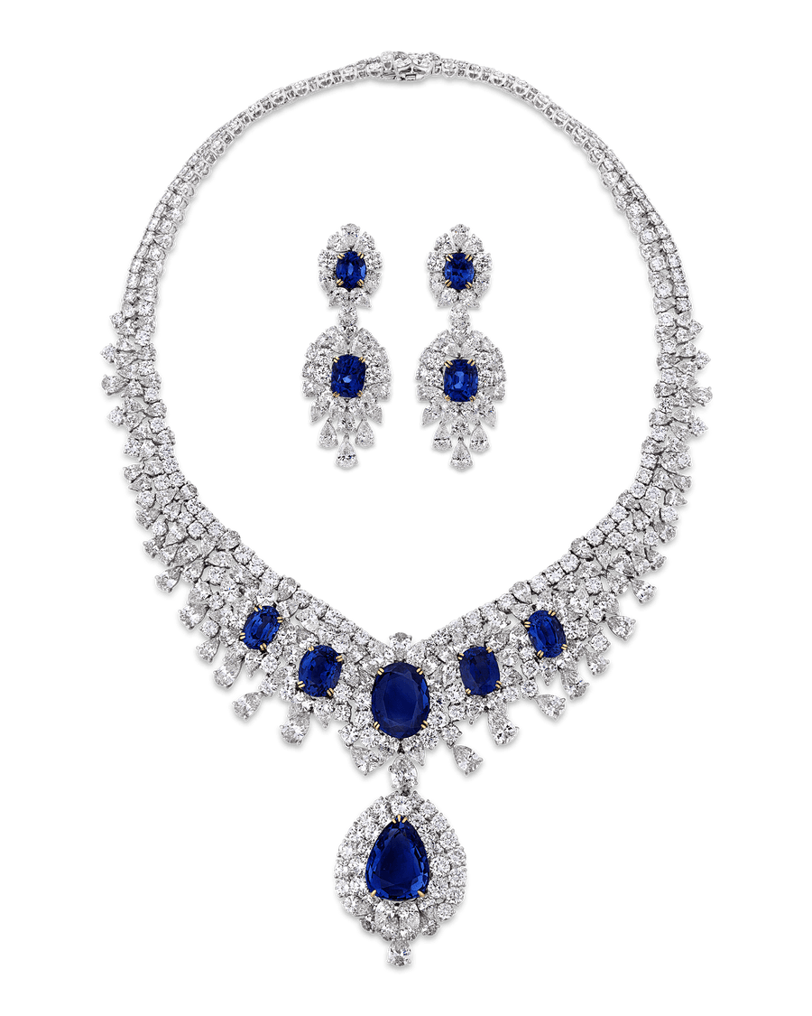 Untreated Sapphire and Diamond Suite, 242.25 Carats