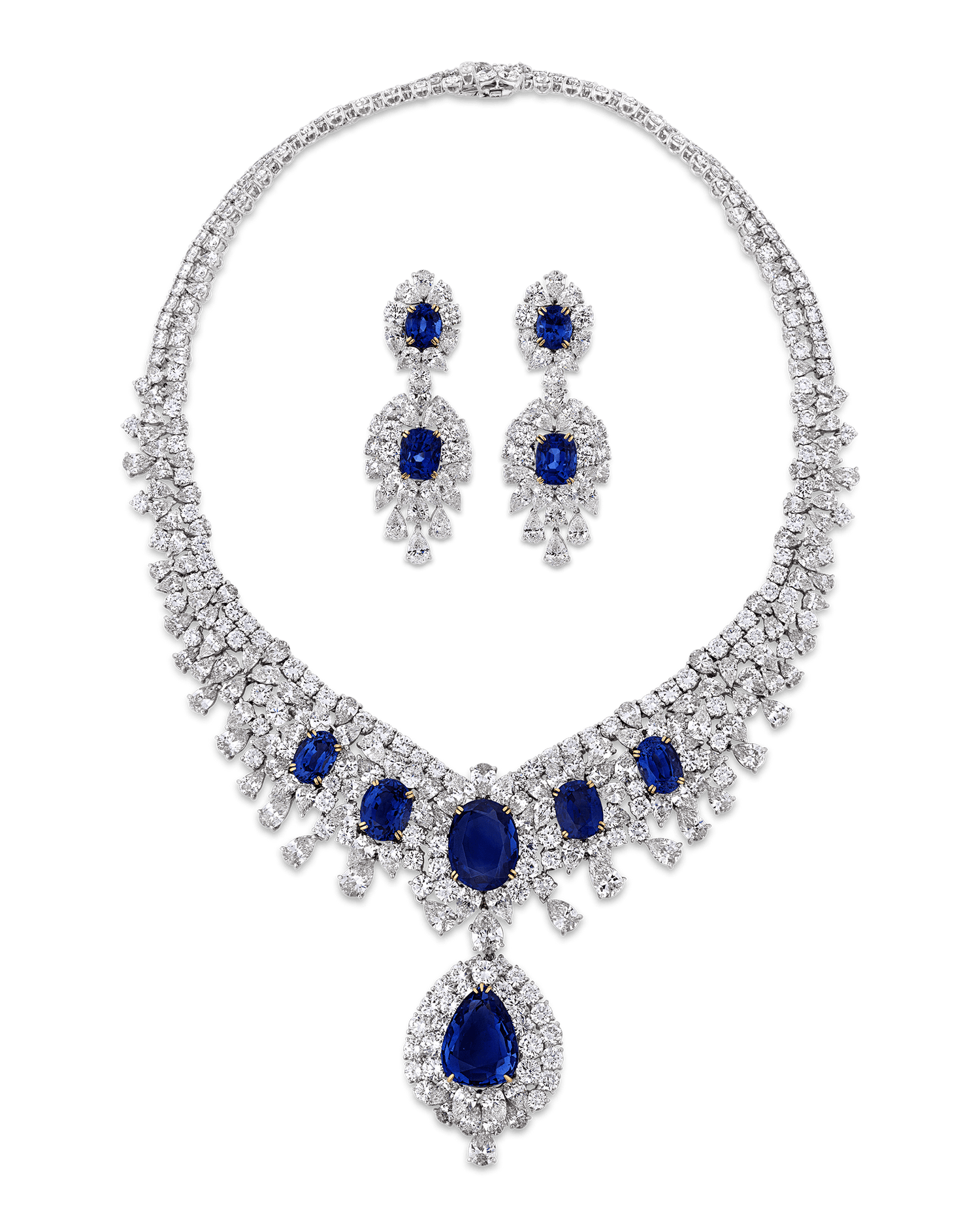 Untreated Sapphire and Diamond Suite, 242.25 Carats