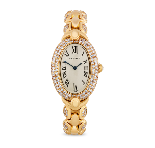 Cartier Baignoire Yellow Gold and Diamond Watch