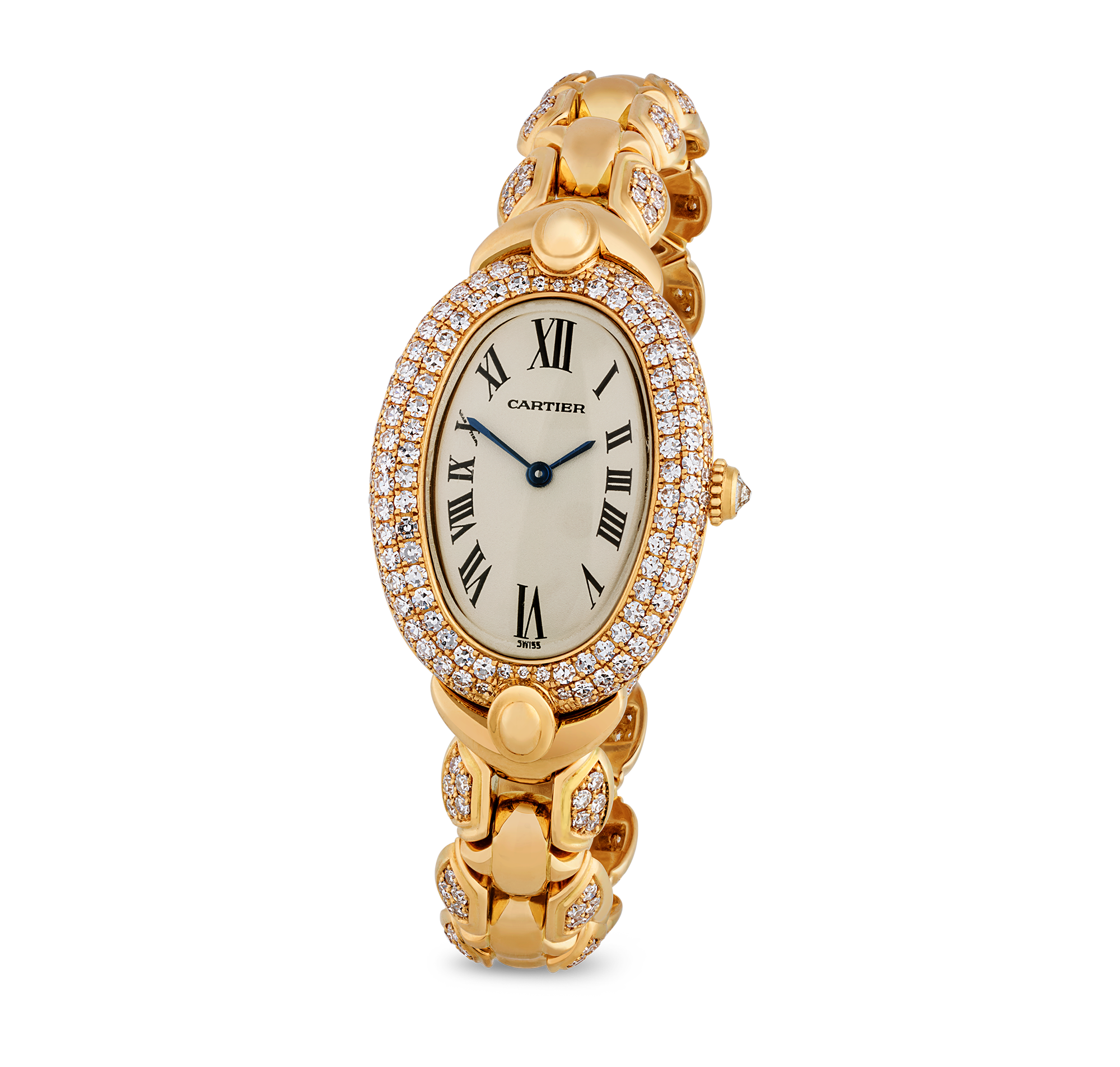 Cartier Baignoire Yellow Gold and Diamond Watch