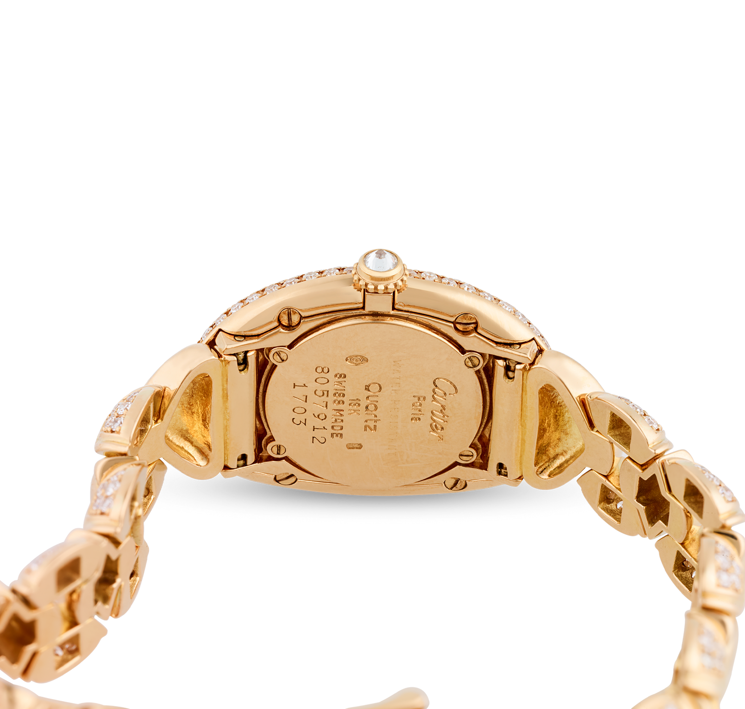 Cartier Baignoire Yellow Gold and Diamond Watch