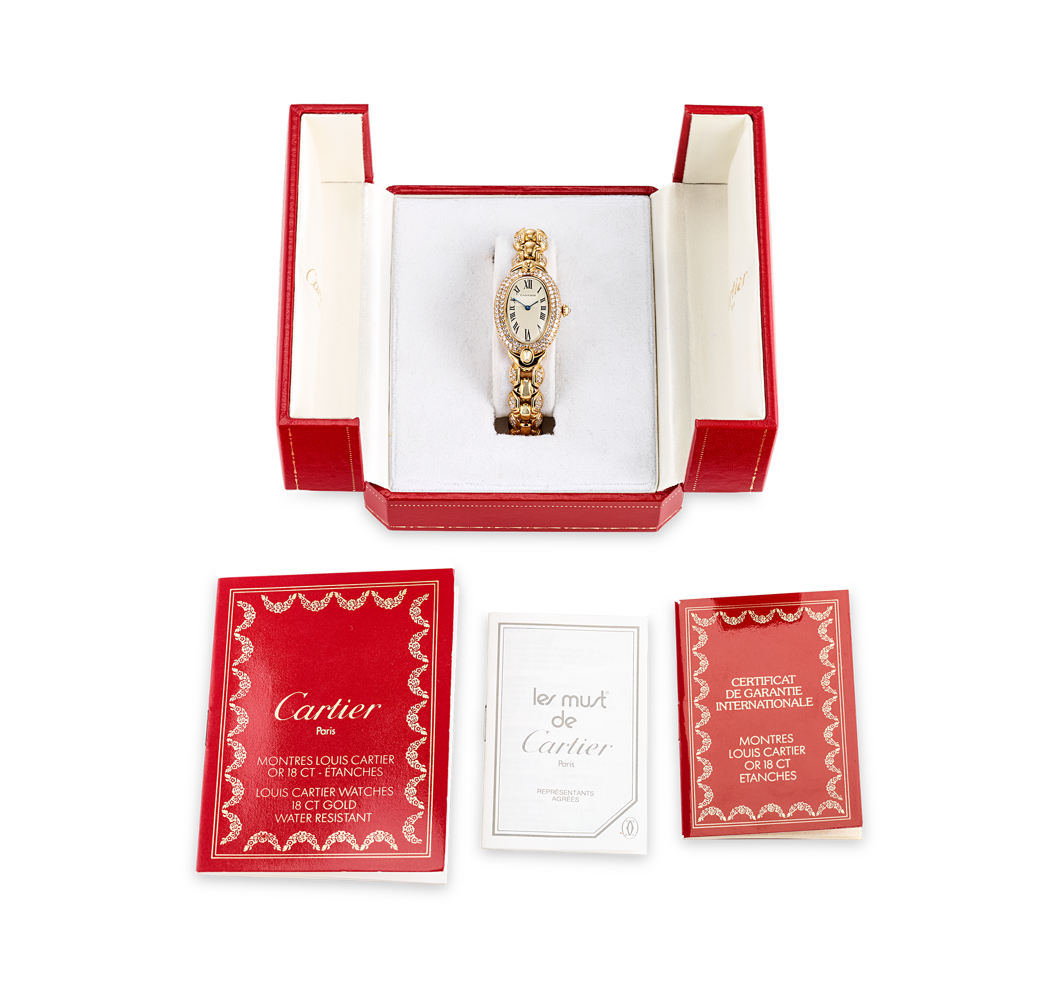 Cartier Baignoire Yellow Gold and Diamond Watch