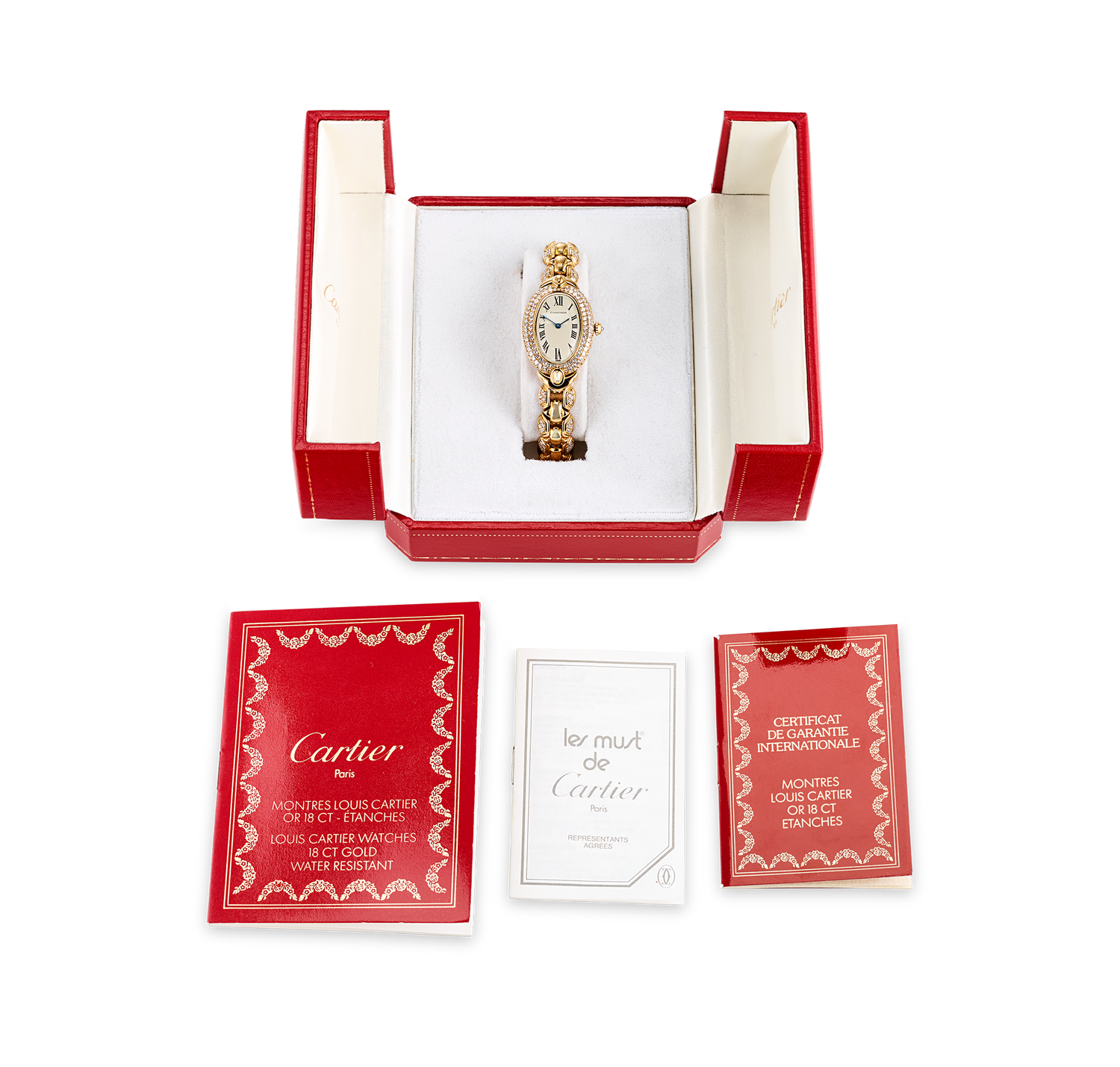 Cartier Baignoire Yellow Gold and Diamond Watch