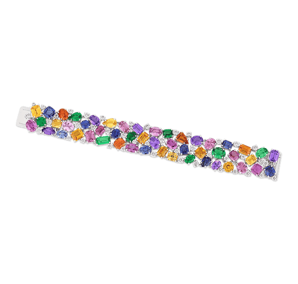 Oscar Heyman Multicolor Sapphire and Tsavorite Bracelet