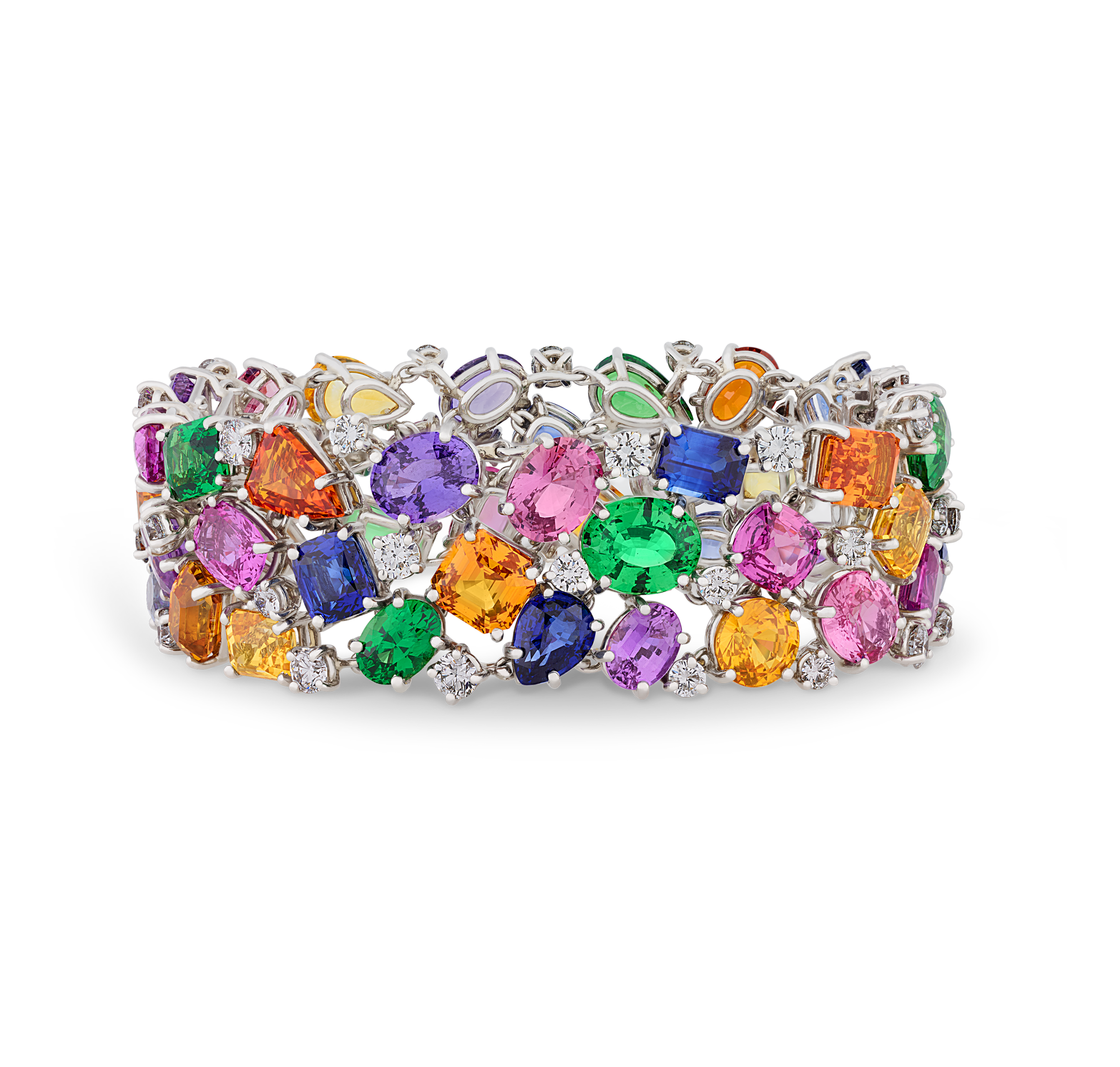 Oscar Heyman Multicolor Sapphire and Tsavorite Bracelet
