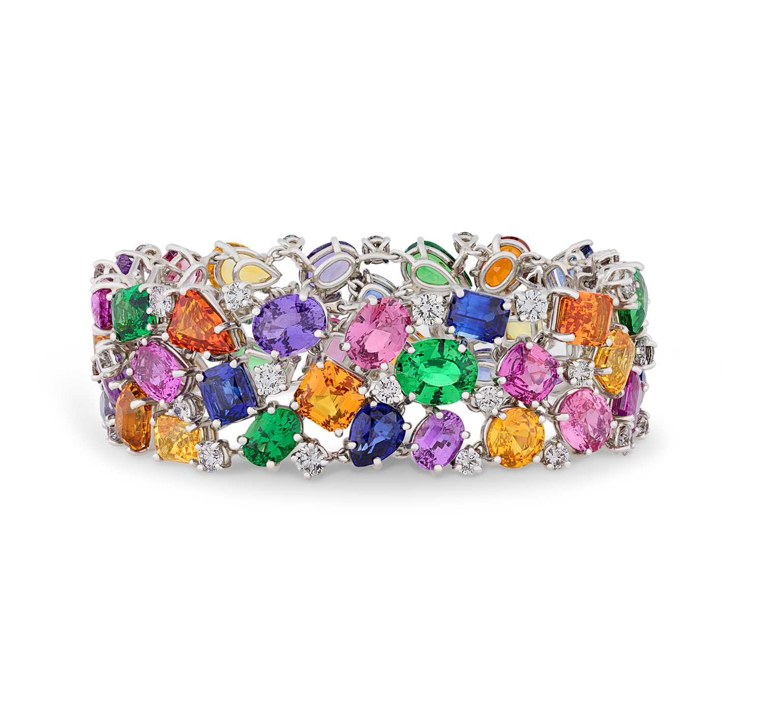 Oscar Heyman Multicolor Sapphire and Tsavorite Bracelet