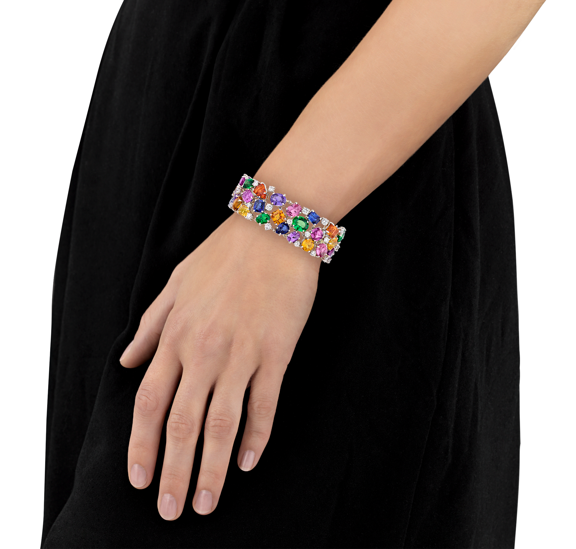 Oscar Heyman Multicolor Sapphire and Tsavorite Bracelet