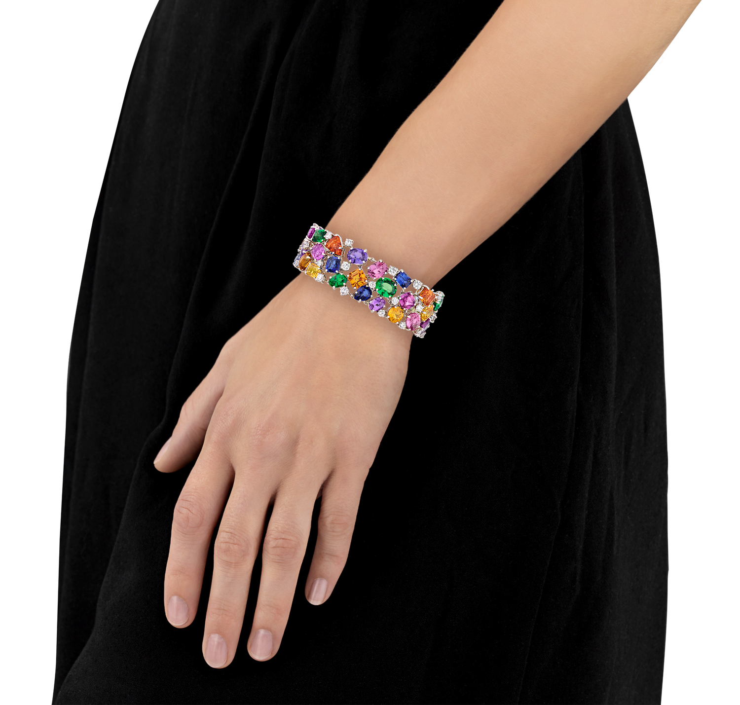 Oscar Heyman Multicolor Sapphire and Tsavorite Bracelet