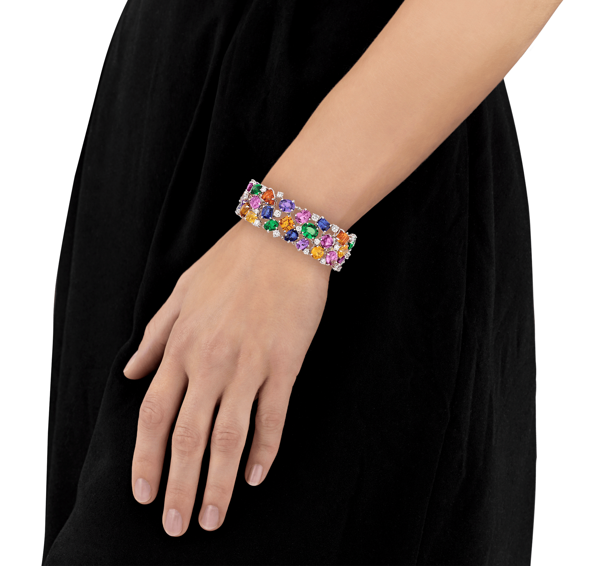 Oscar Heyman Multicolor Sapphire and Tsavorite Bracelet