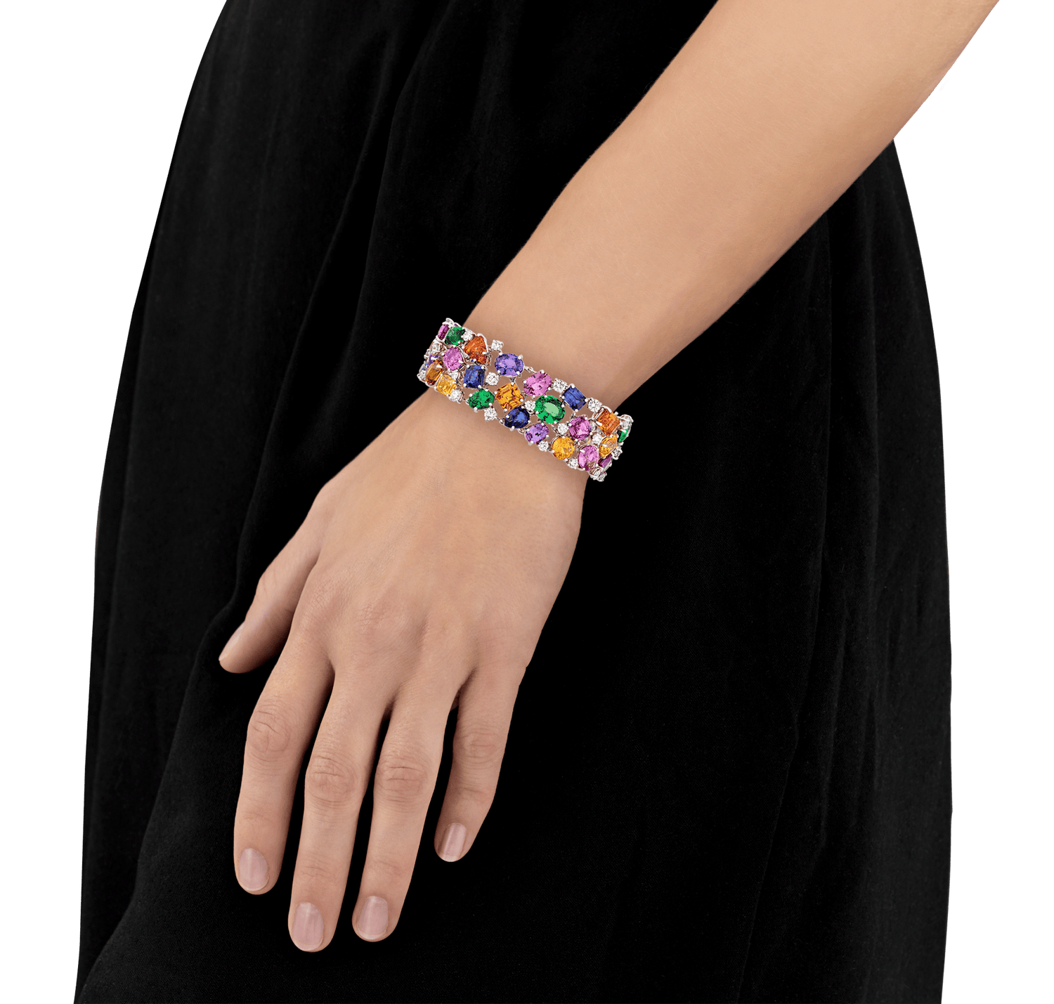 Oscar Heyman Multicolor Sapphire and Tsavorite Bracelet