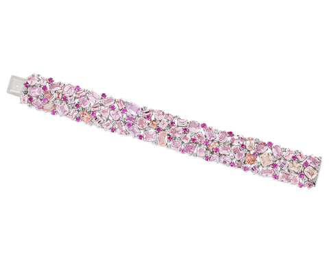 Oscar Heyman Padparadscha Sapphire Bracelet, 71.96 Carats