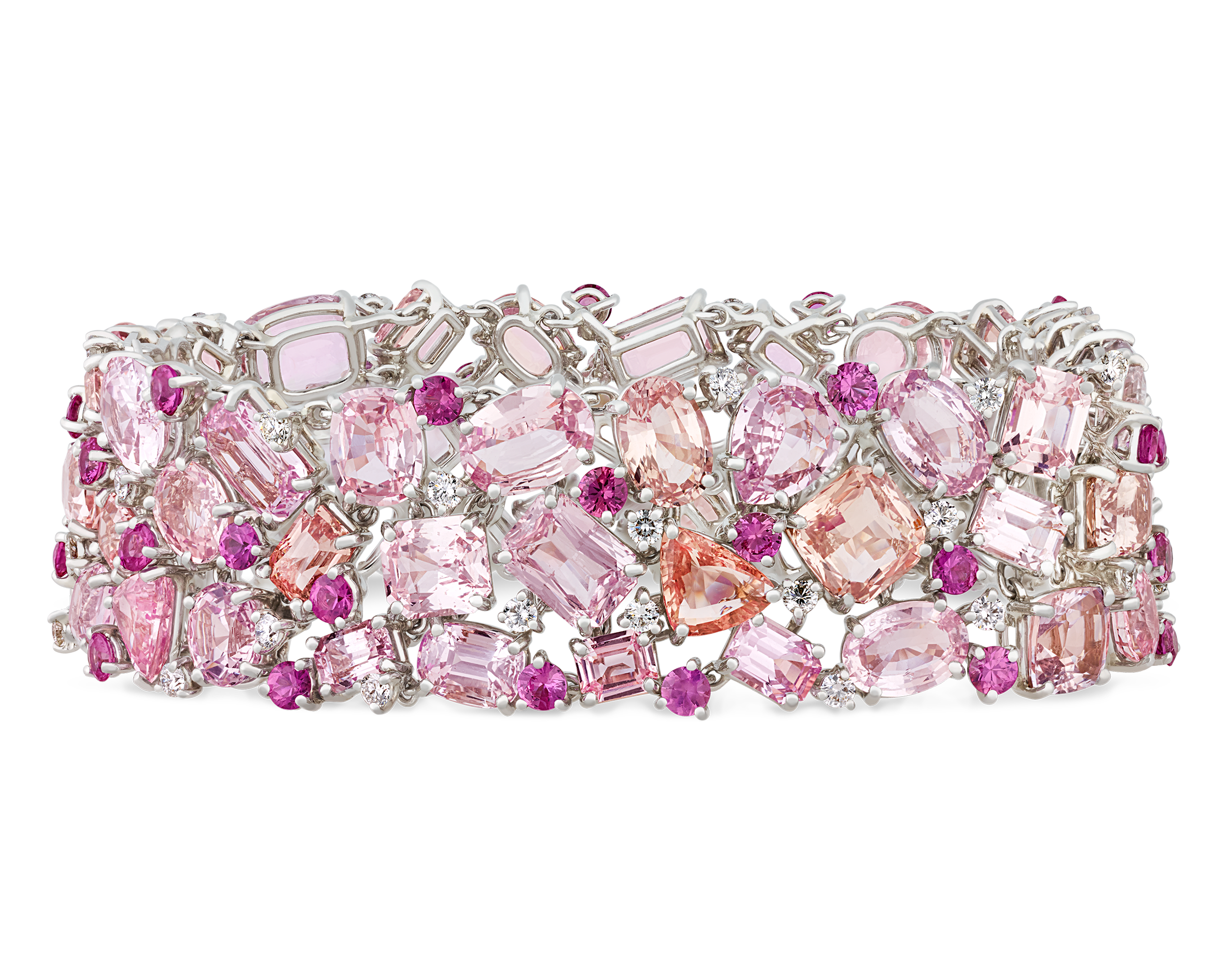 Oscar Heyman Padparadscha Sapphire Bracelet, 71.96 Carats