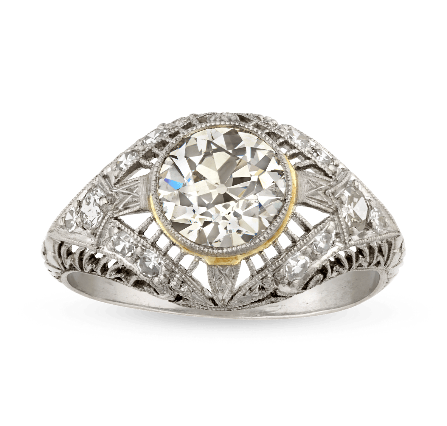 Old European Cut Diamond Ring, 1.40 Carats