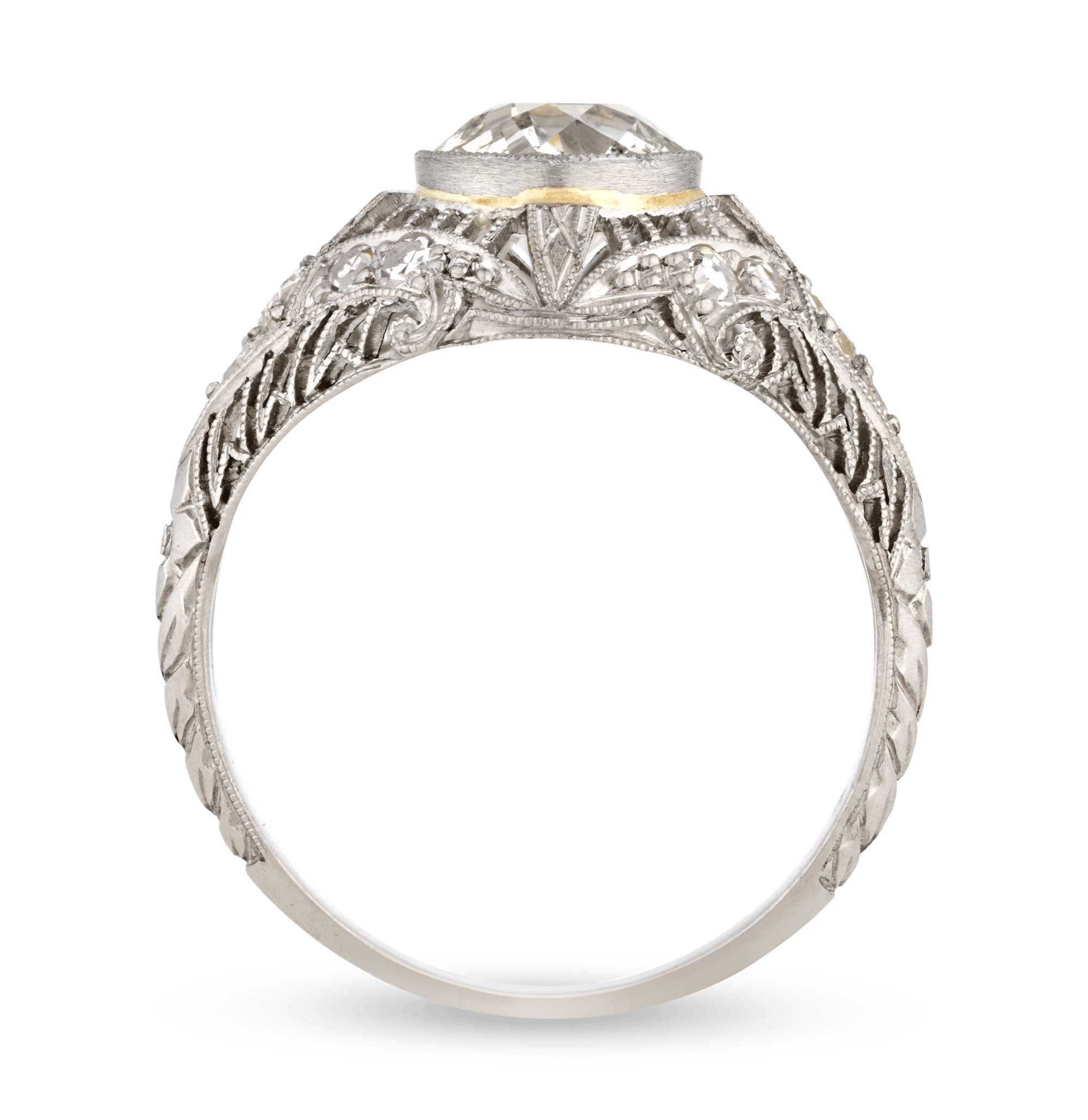 Old European Cut Diamond Ring, 1.40 Carats
