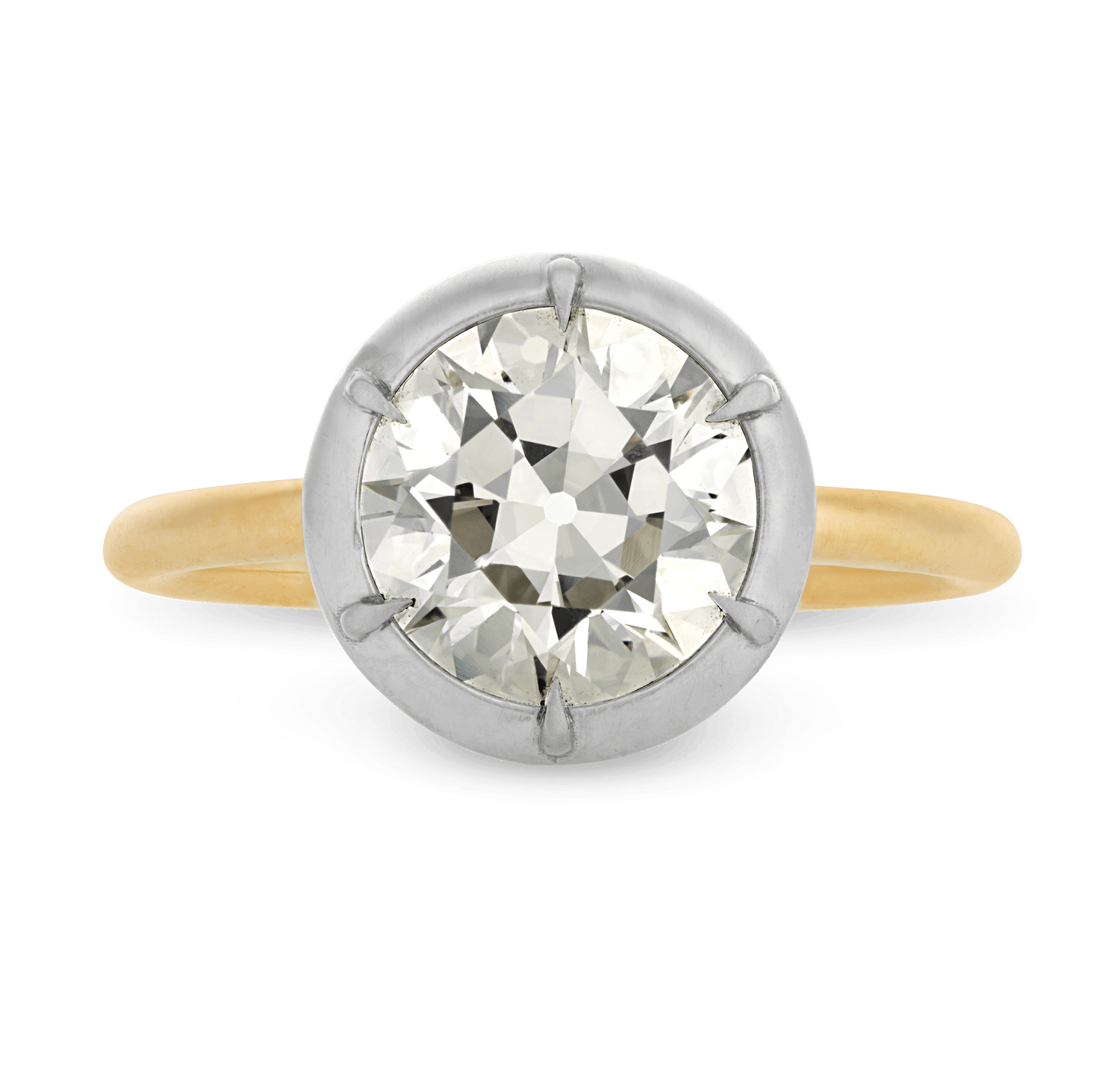 Old European Cut Diamond Ring, 2.18 Carats
