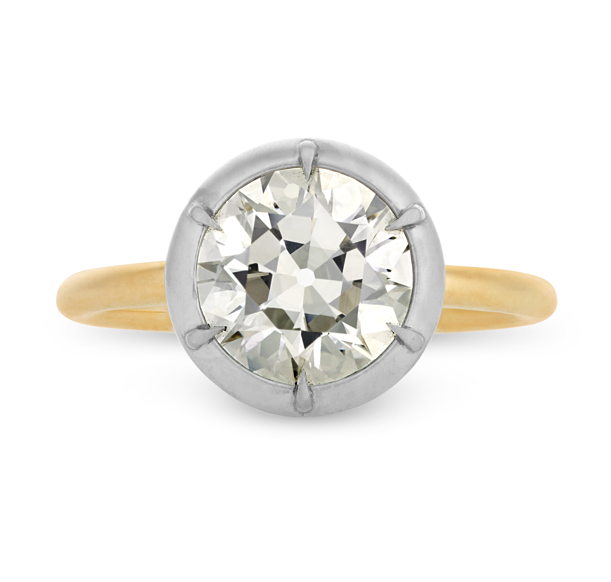 Old European Cut Diamond Ring, 2.18 Carats