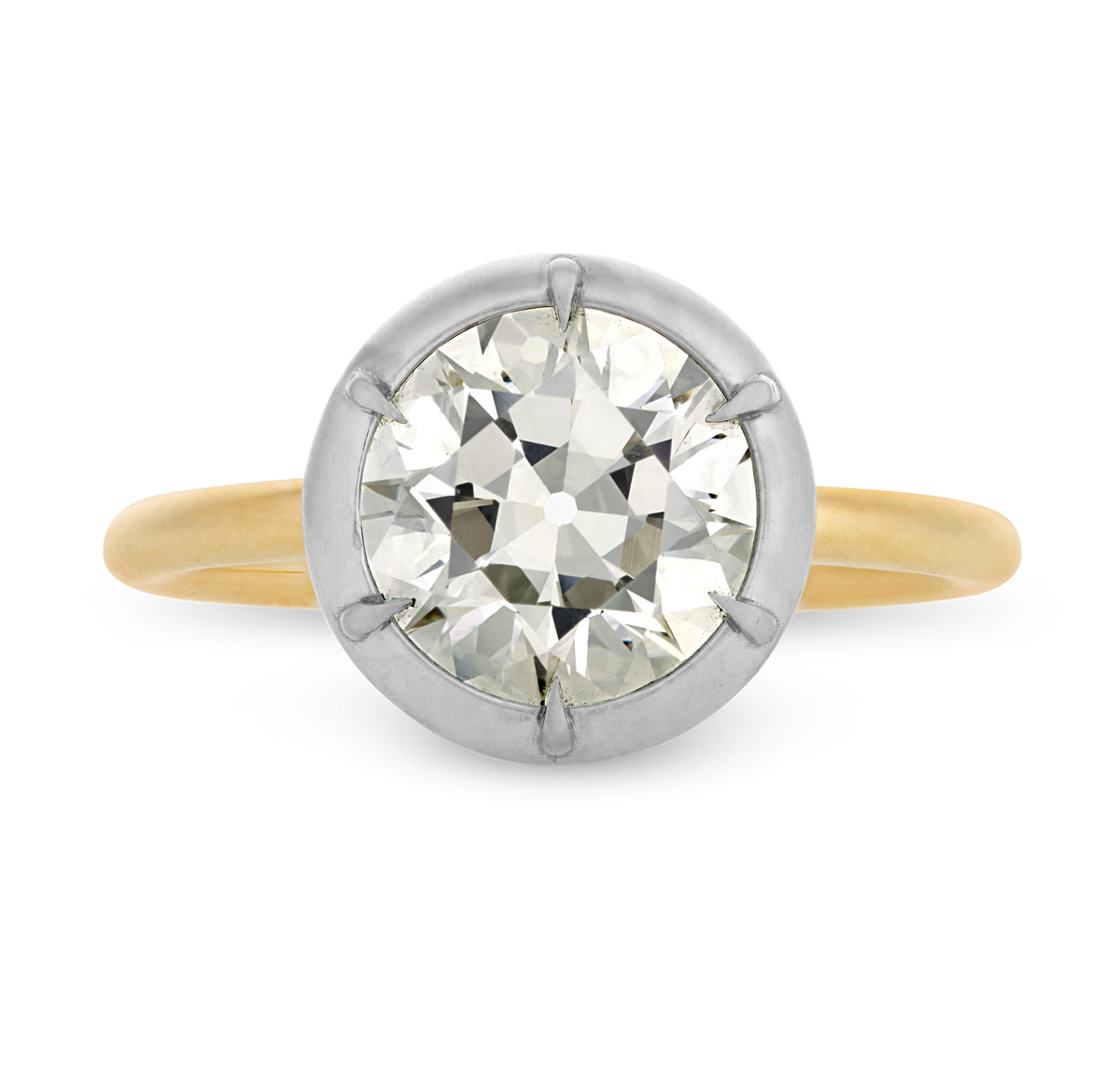 Old European Cut Diamond Ring, 2.18 Carats
