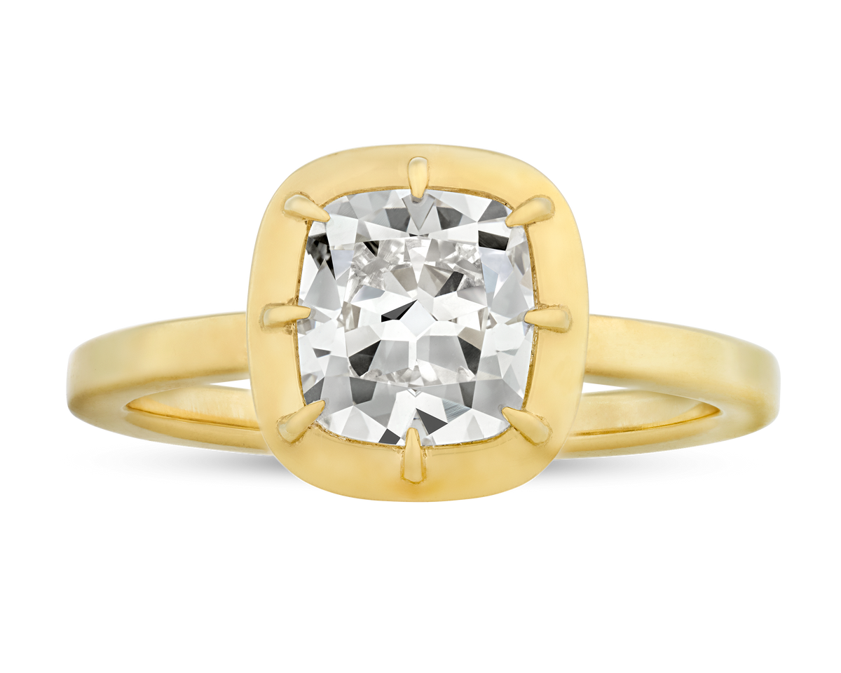 Old Mine Cut Diamond Ring, 1.63 Carats