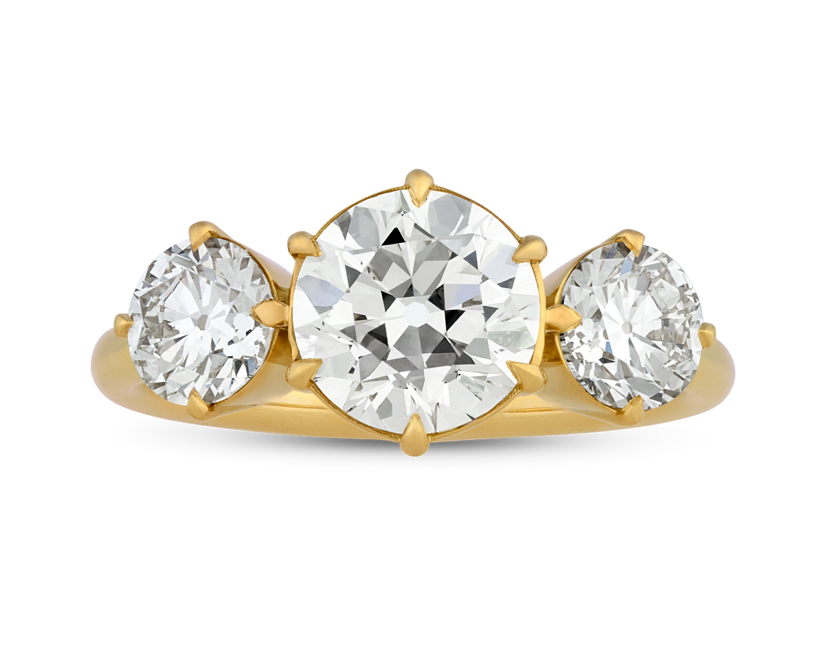 Old European Cut Diamond Ring, 2.53 Carats