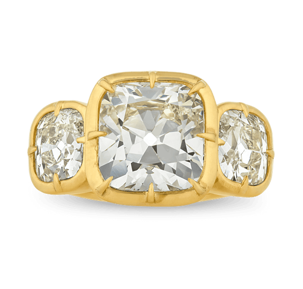 Old Mine Cut Diamond Ring, 7.18 Carats