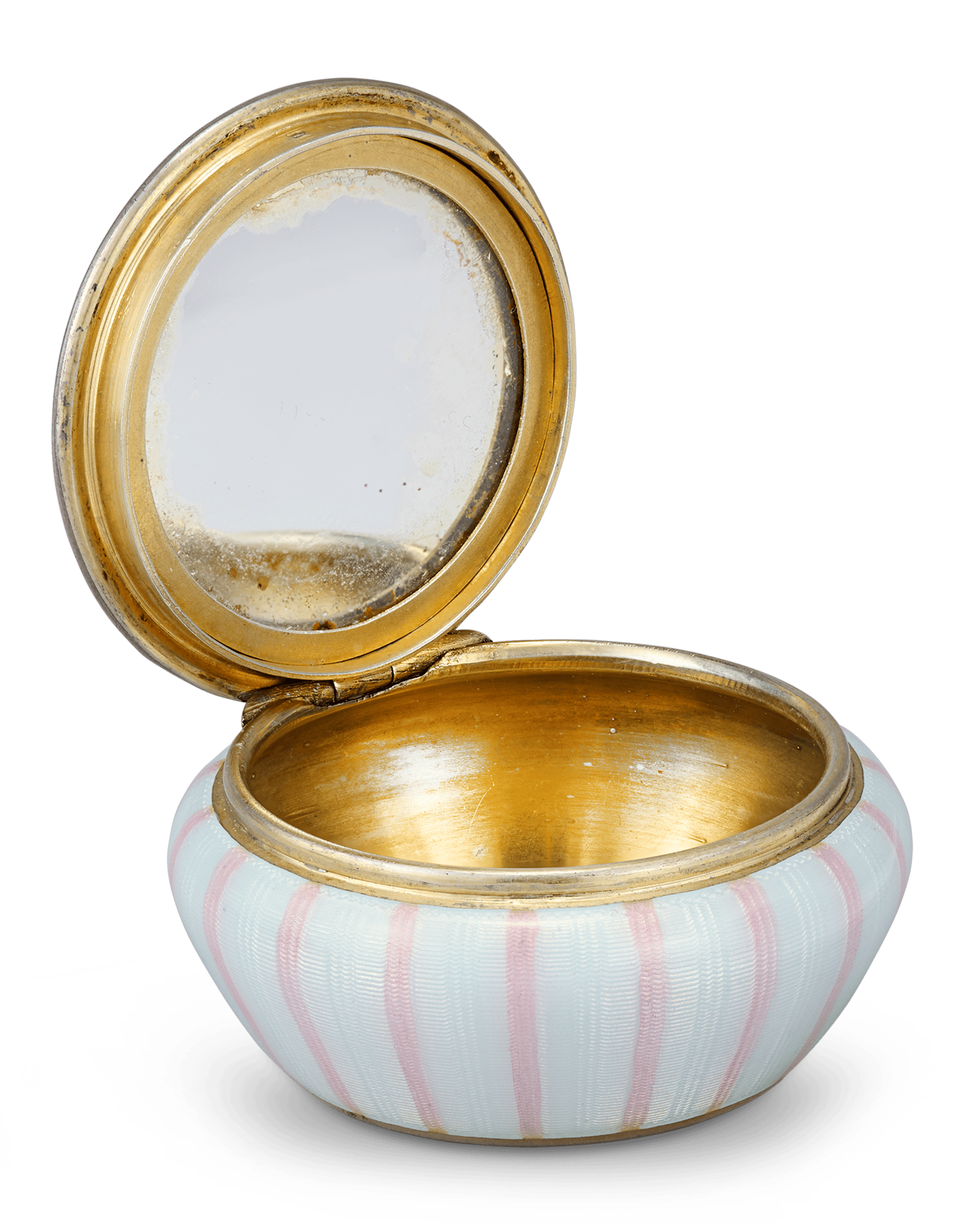 Bolin Guilloché Enamel and Silver Pill Box