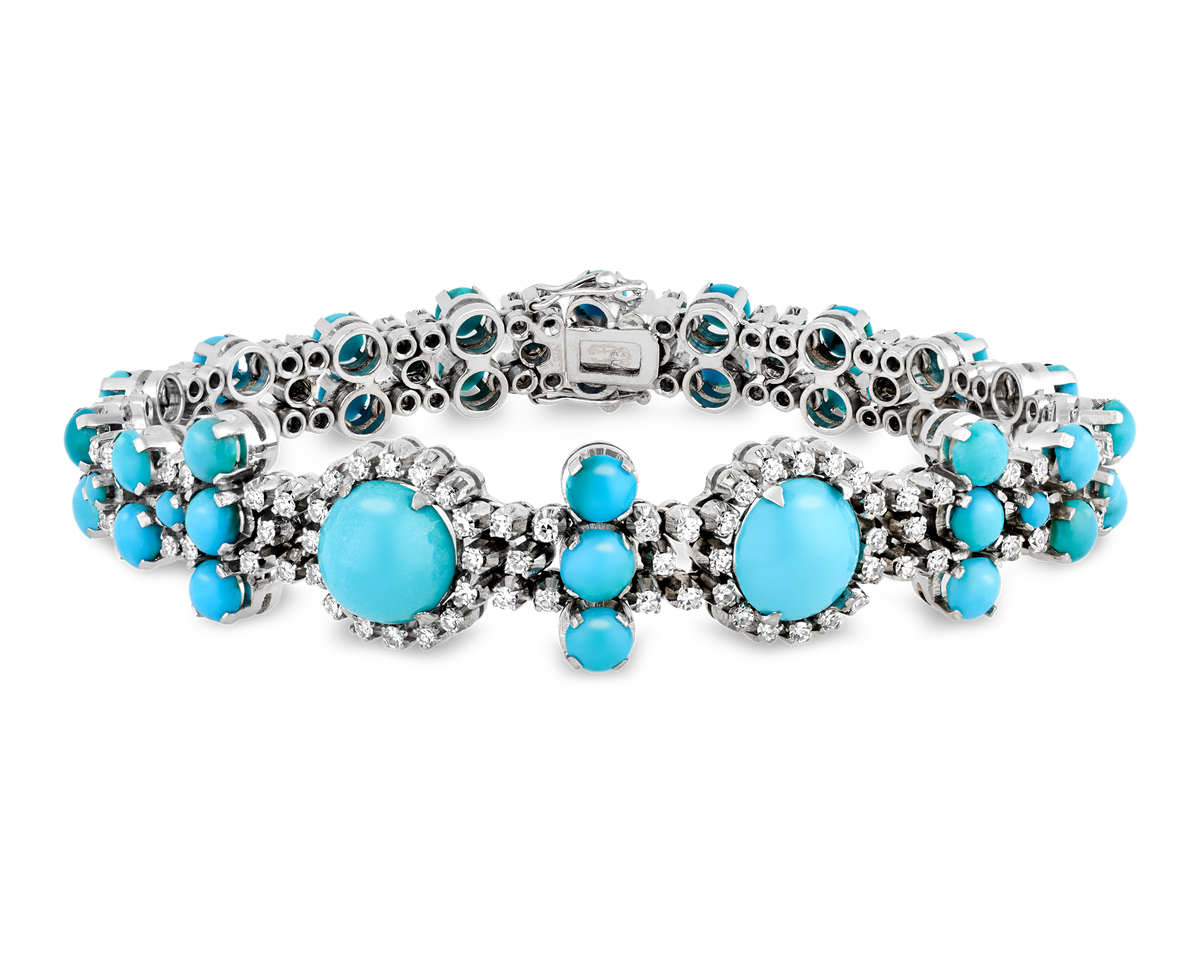 Turquoise and Diamond Bracelet