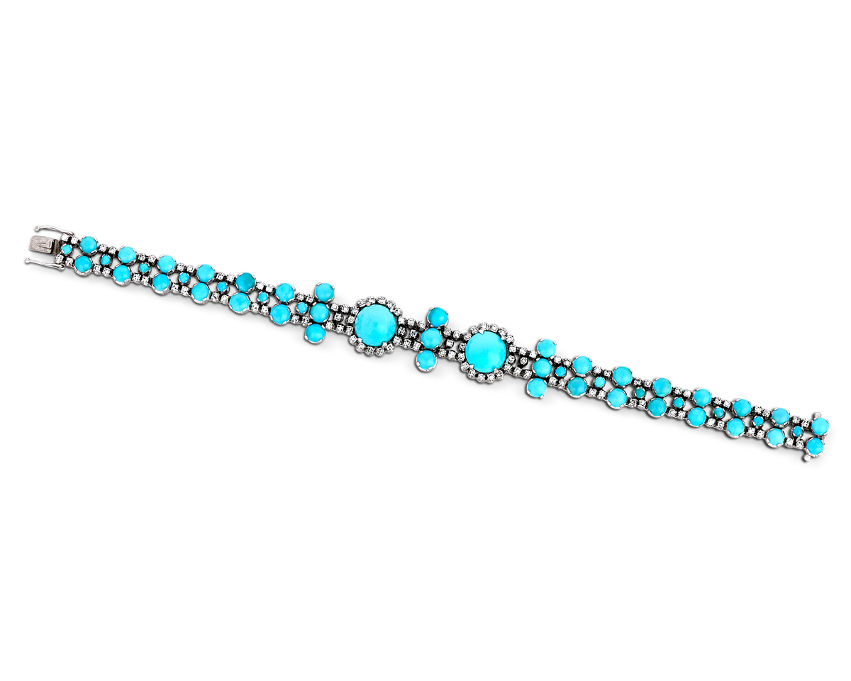 Turquoise and Diamond Bracelet