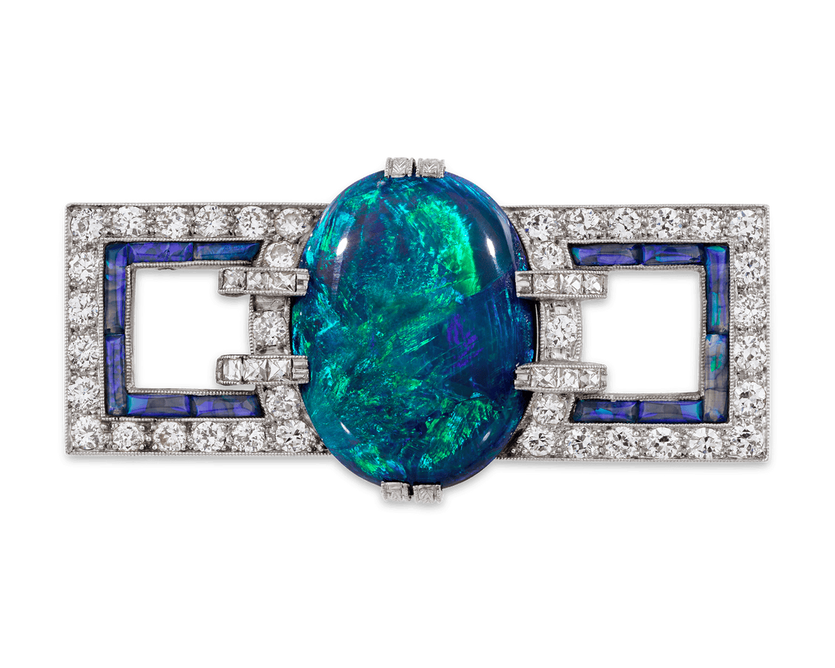 Cartier Art Deco Opal Brooch
