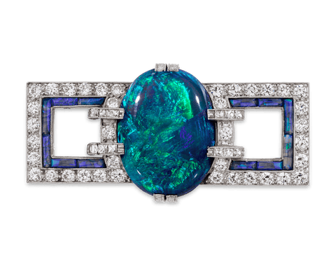 Cartier Art Deco Opal Brooch