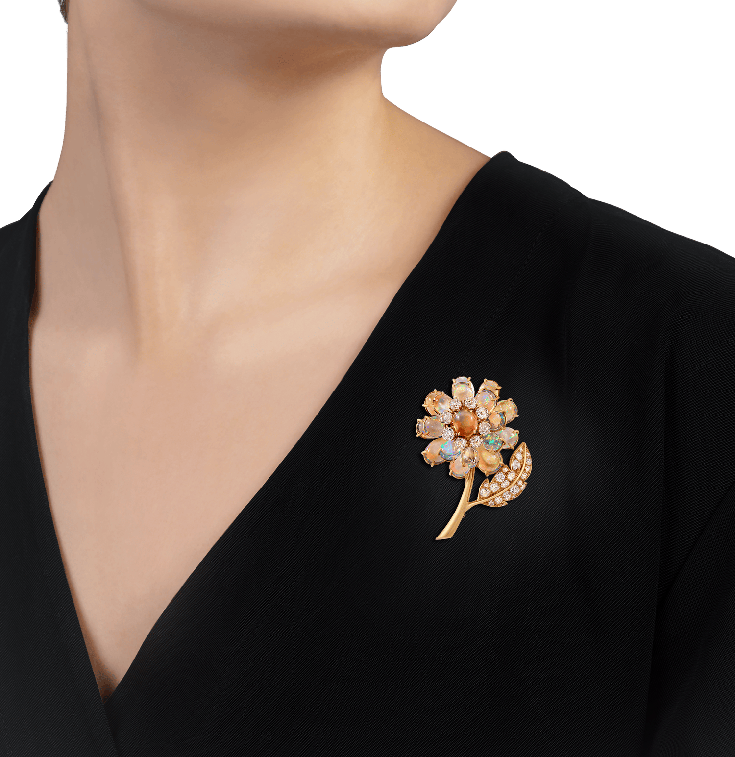 René Boivin Opal Floral Brooch
