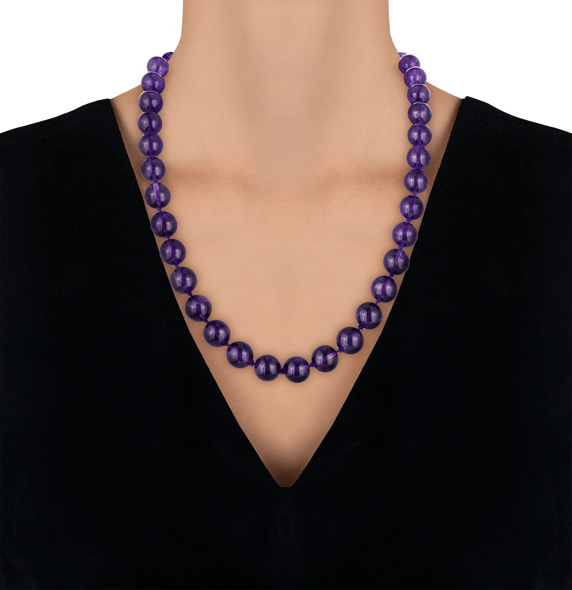 Amethyst Bead Necklace, 400.00 Carats