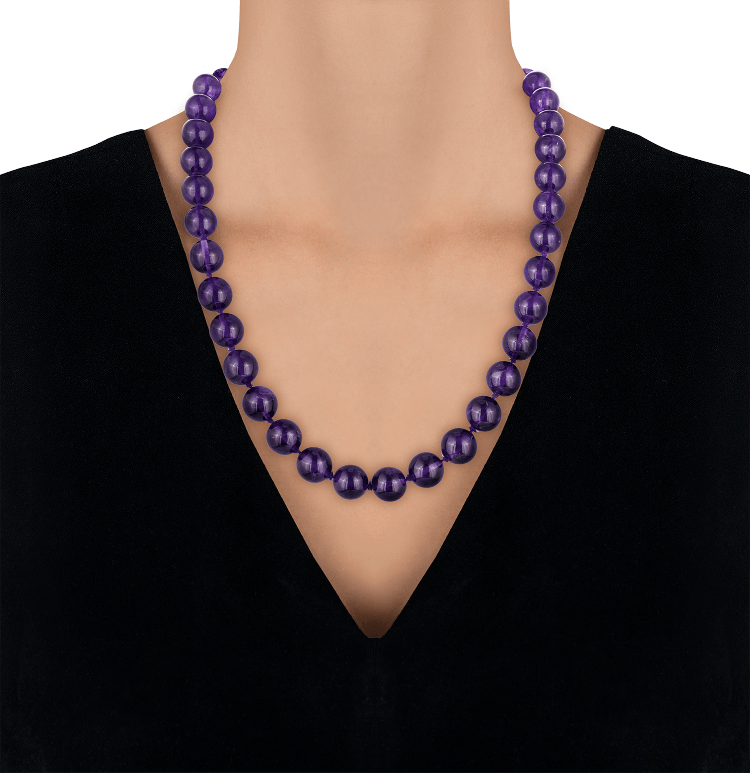 Amethyst Bead Necklace, 400.00 Carats