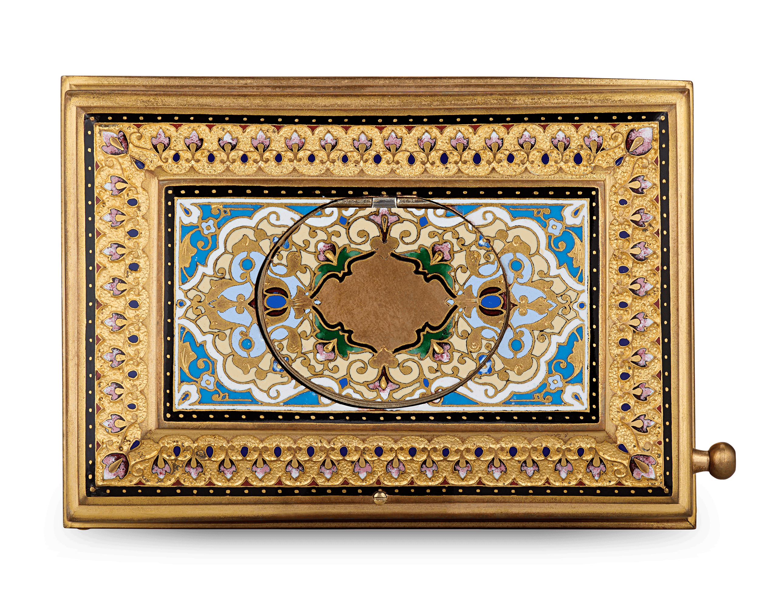 Ormolu and Champlevé Enamel Singing Bird Box