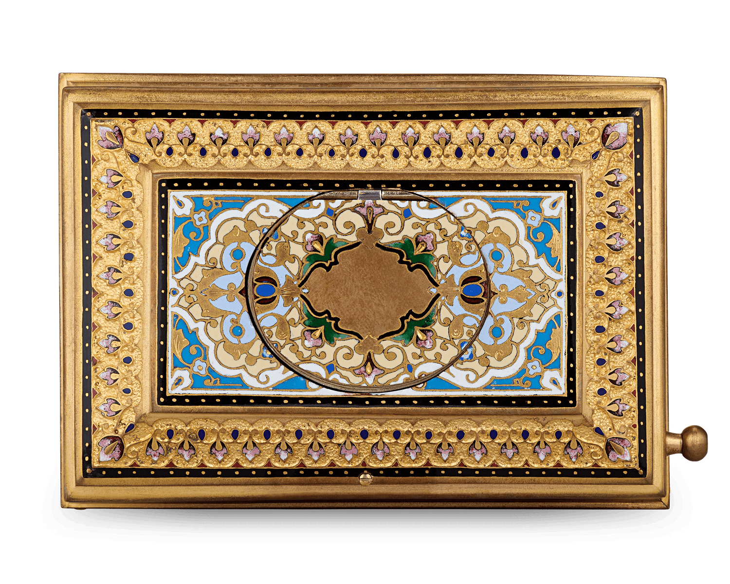 Ormolu and Champlevé Enamel Singing Bird Box