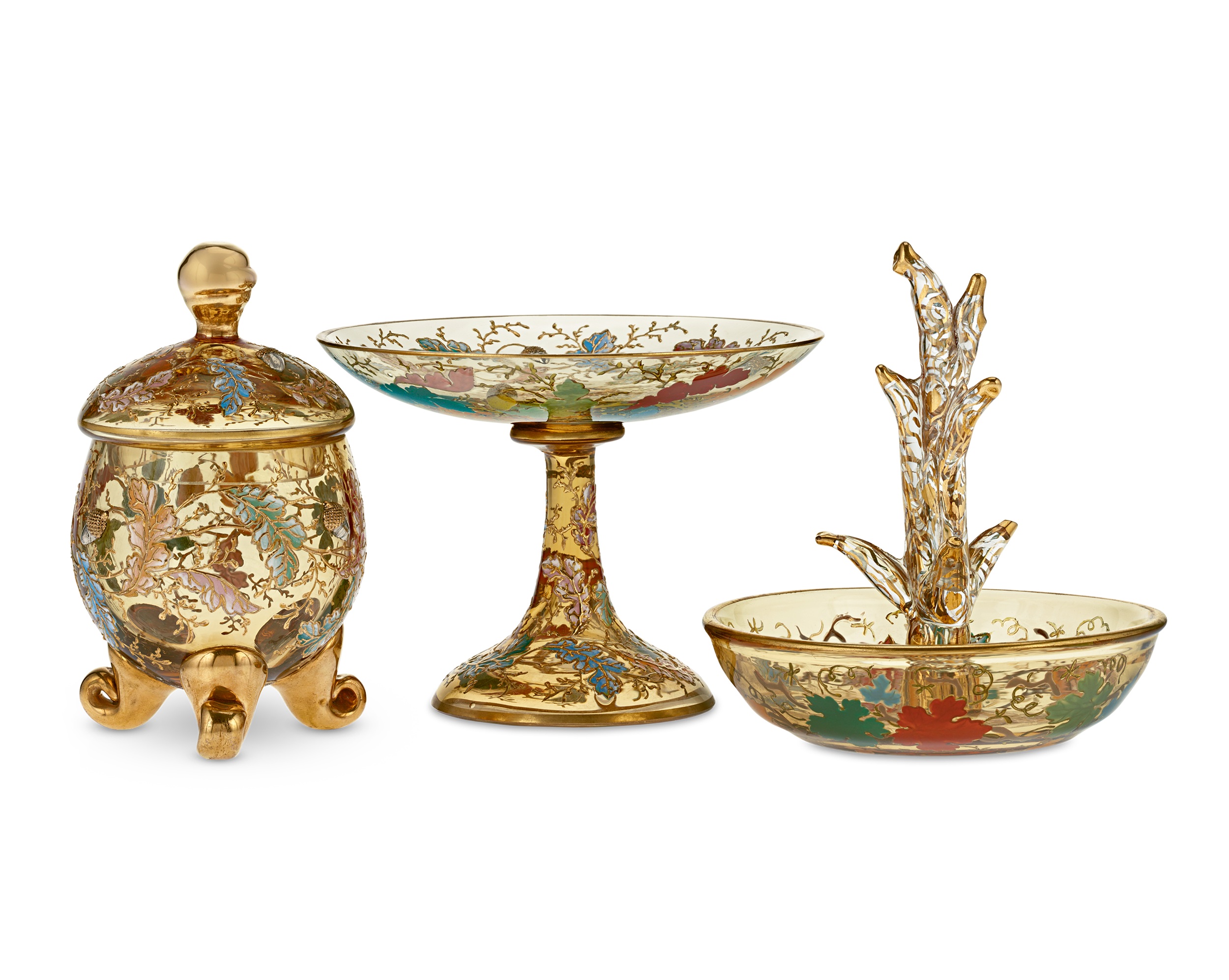 Moser Enameled Glass Dressing Table Set