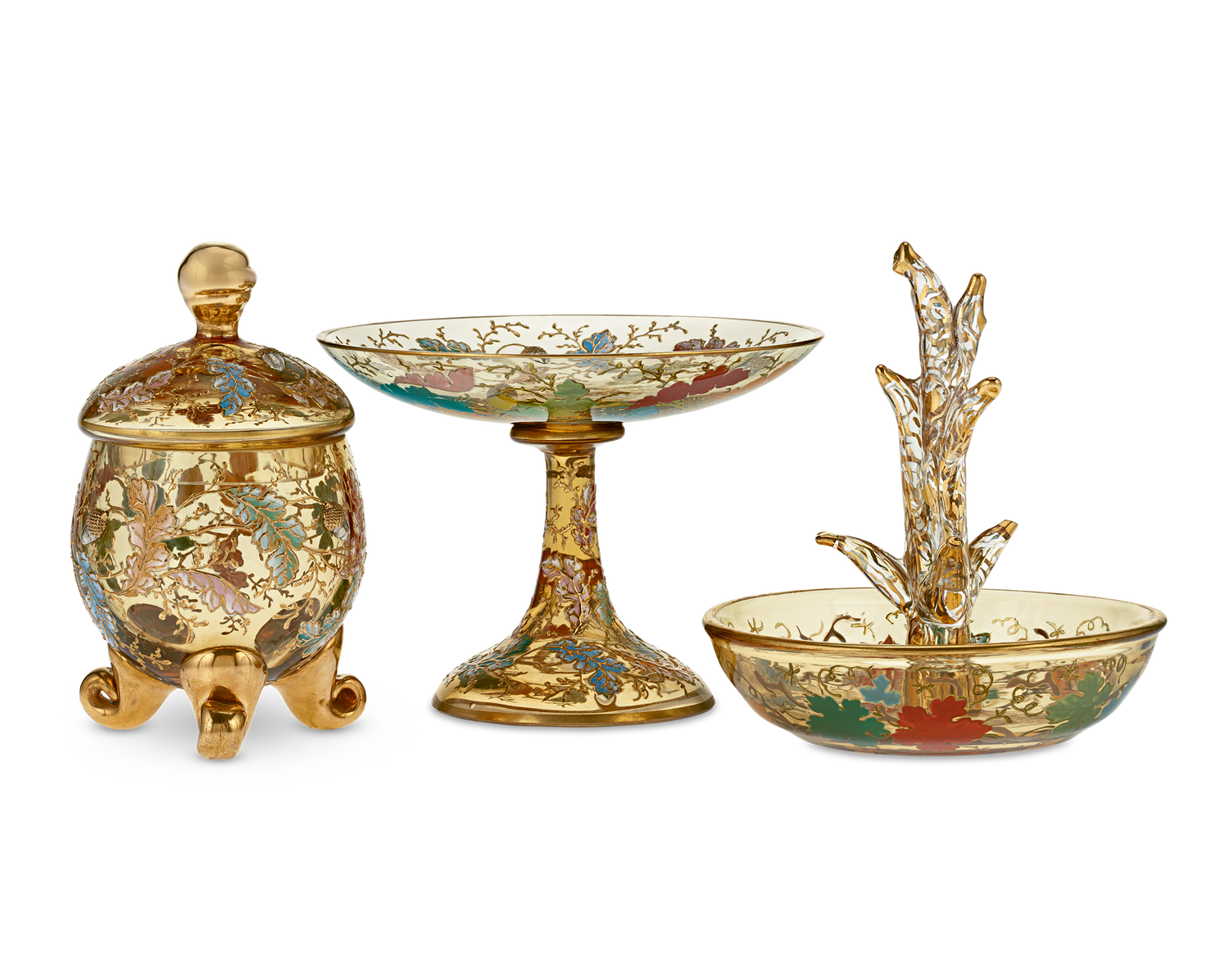 Moser Enameled Glass Dressing Table Set