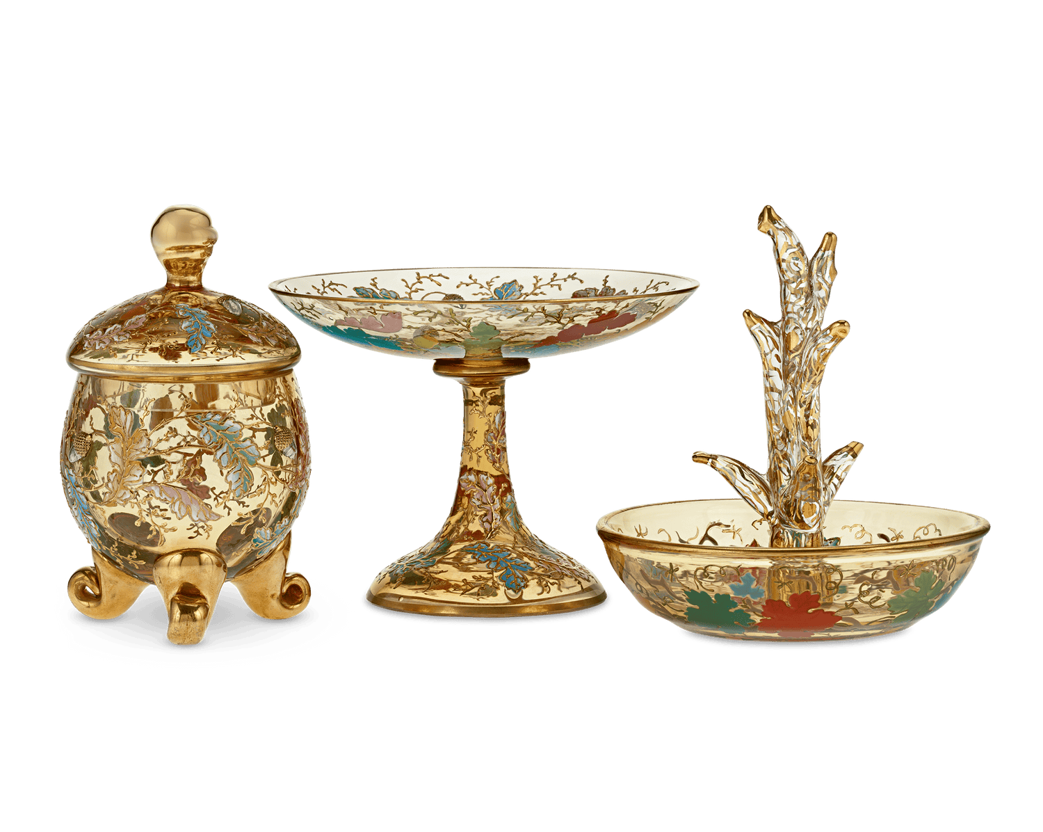 Moser Enameled Glass Dressing Table Set