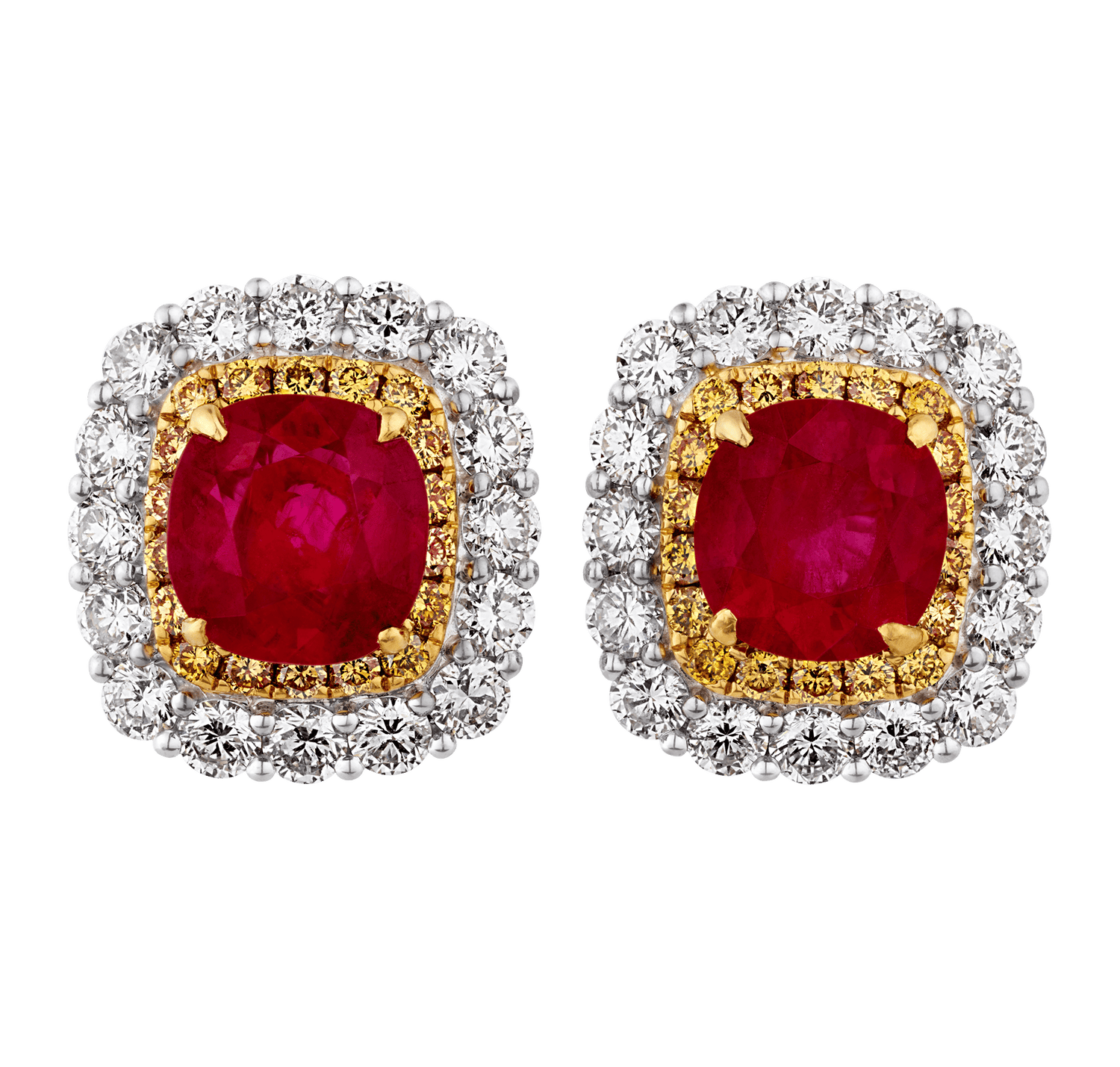 Burma Ruby Earrings, 4.78 Carats