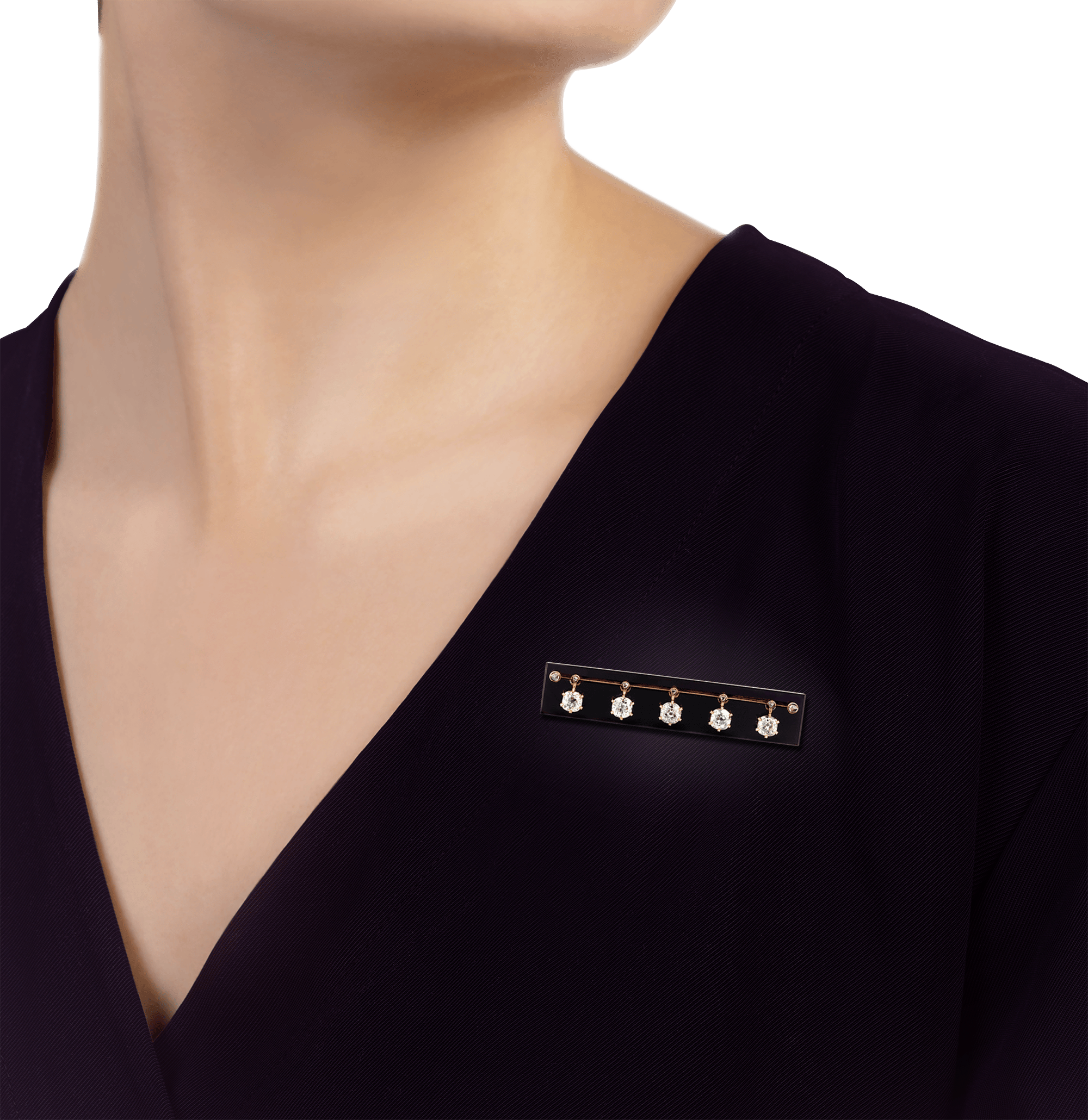 Tiffany & Co. Diamond and Onyx Brooch