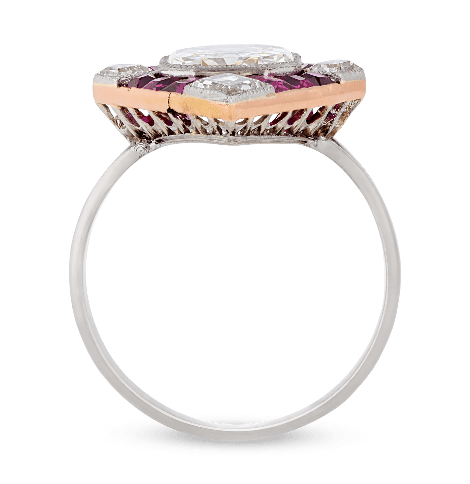 Art Deco Diamond and Ruby
Kite Ring