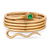 Emerald and Gold Snake Bracelet