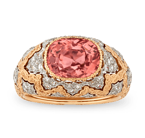 Buccellati Padparadscha Sapphire Ring, 4.50 Carats