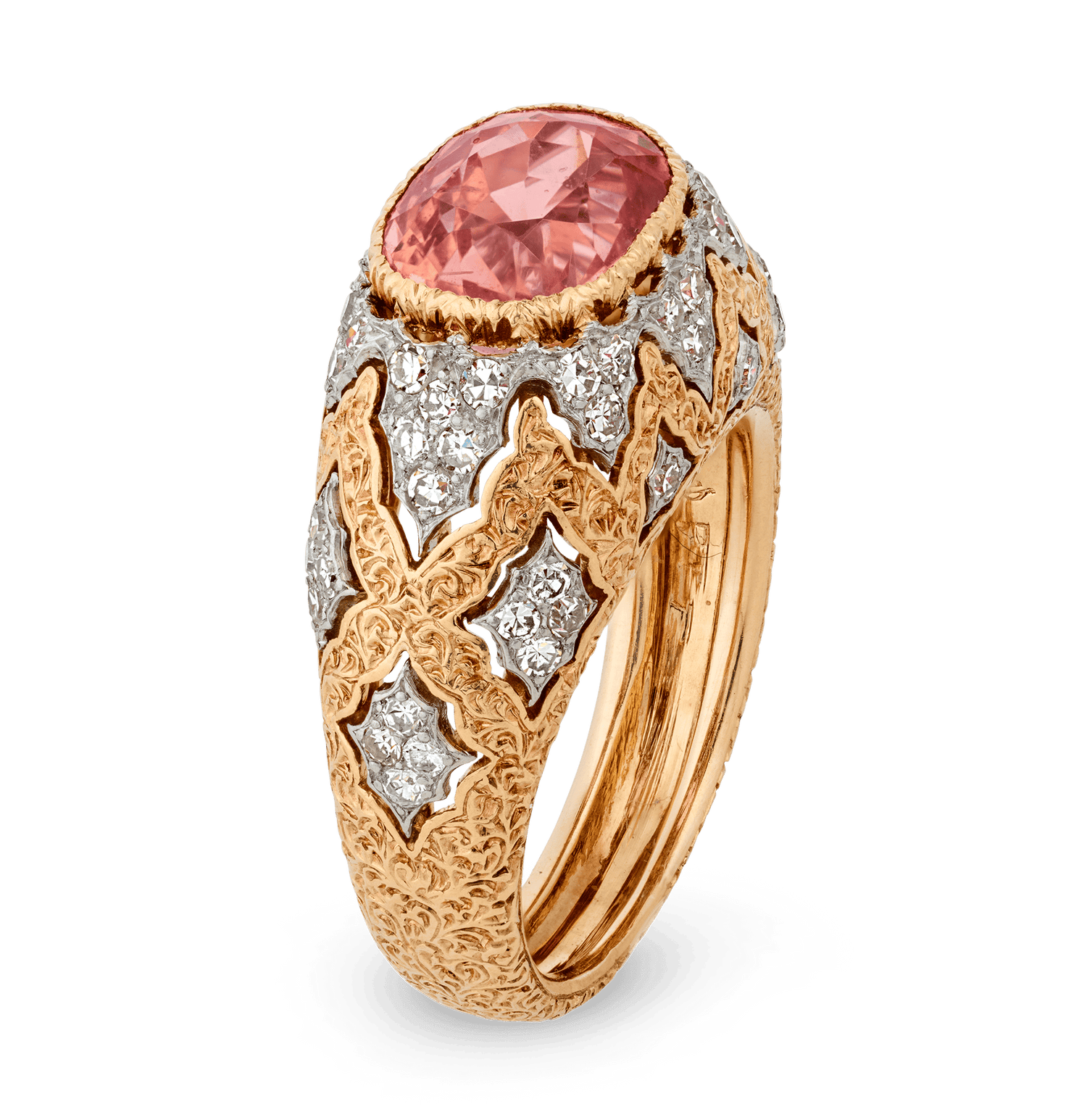 Buccellati Padparadscha Sapphire Ring, 4.50 Carats