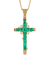 Colombian Emerald Cross Pendant, 14.50 Carats