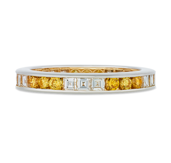 Raymond Yard White and Yellow Diamond Eternity Ring