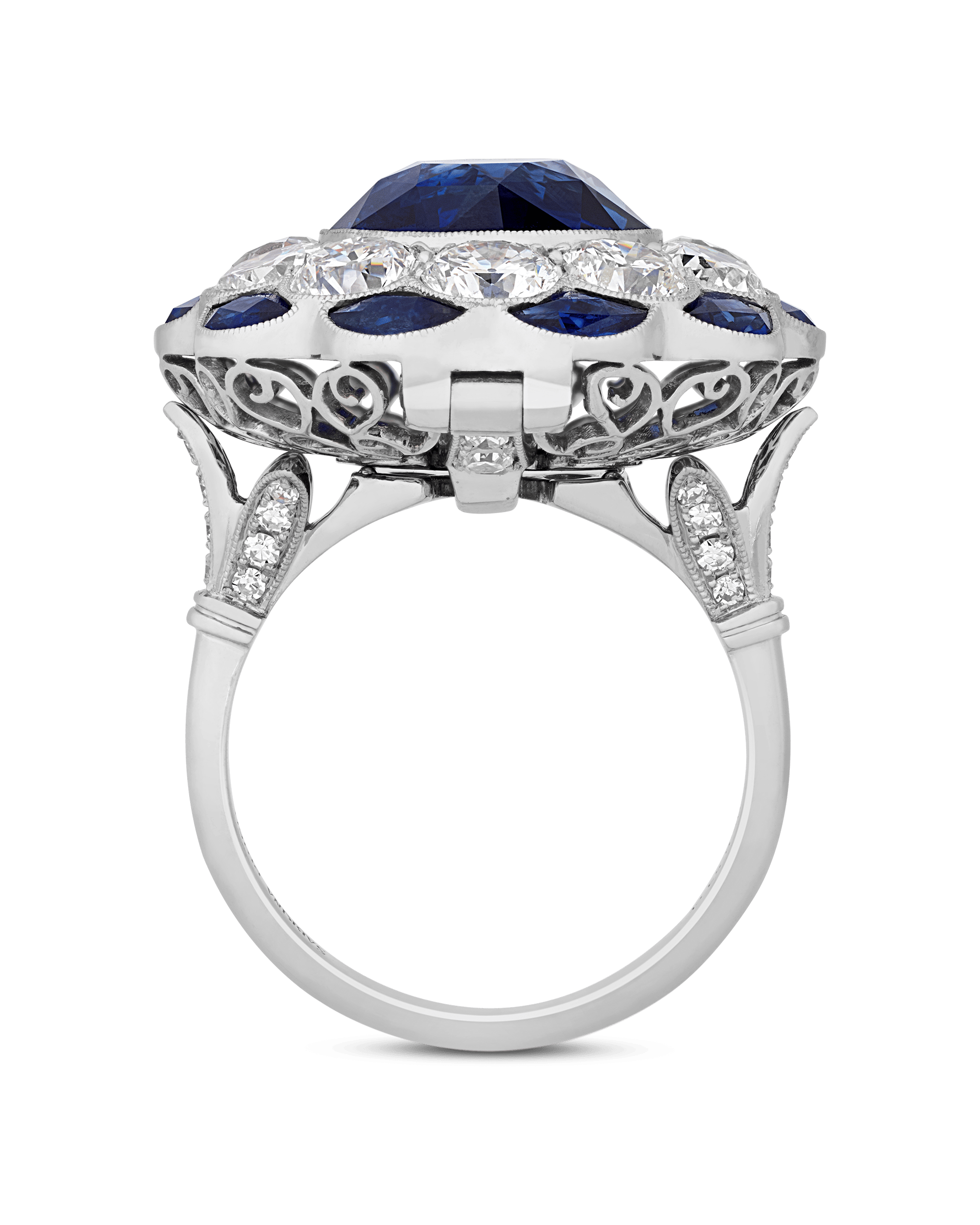 Sapphire Convertible Pendant Ring, 7.87 Carats