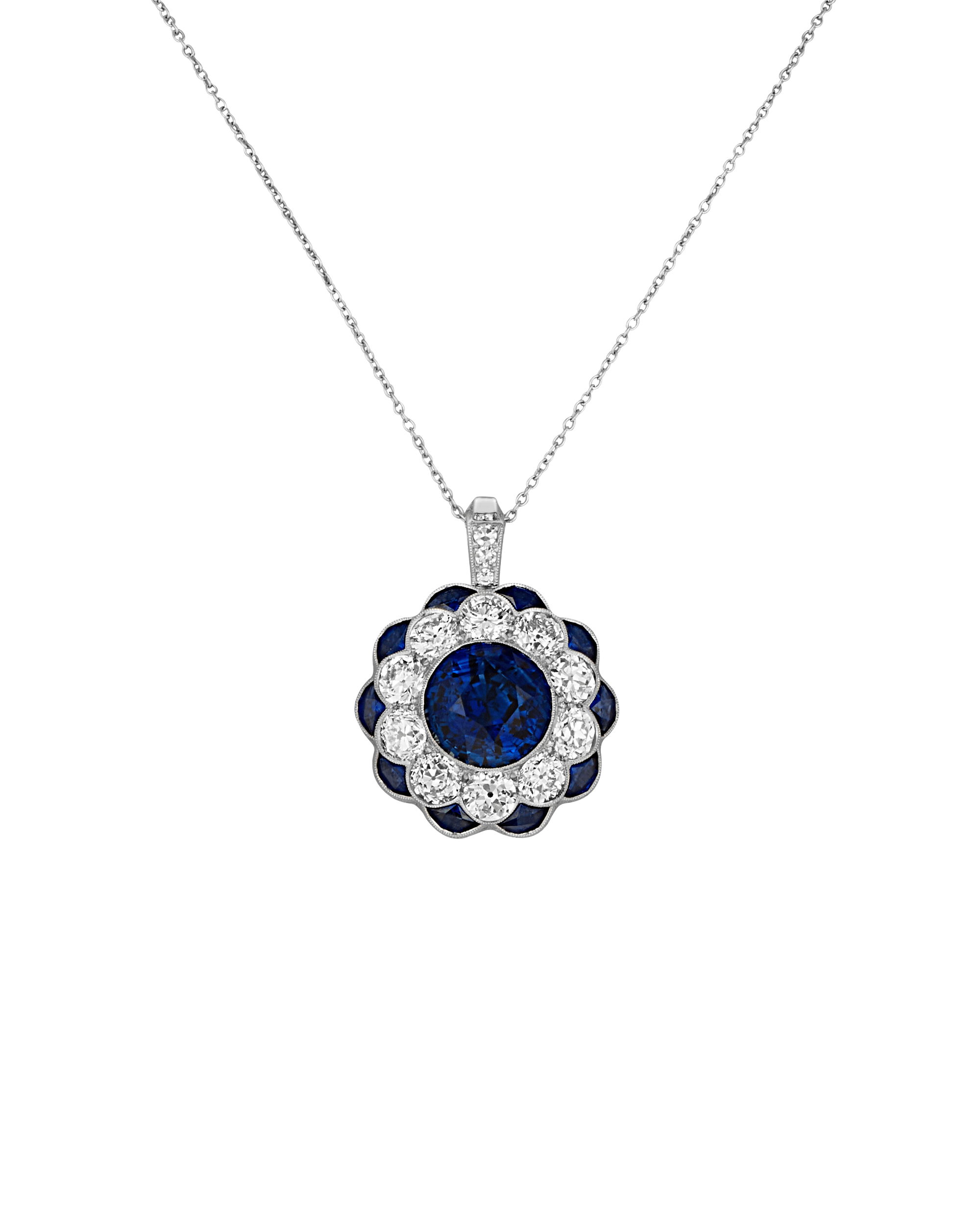 Sapphire Convertible Pendant Ring, 7.87 Carats