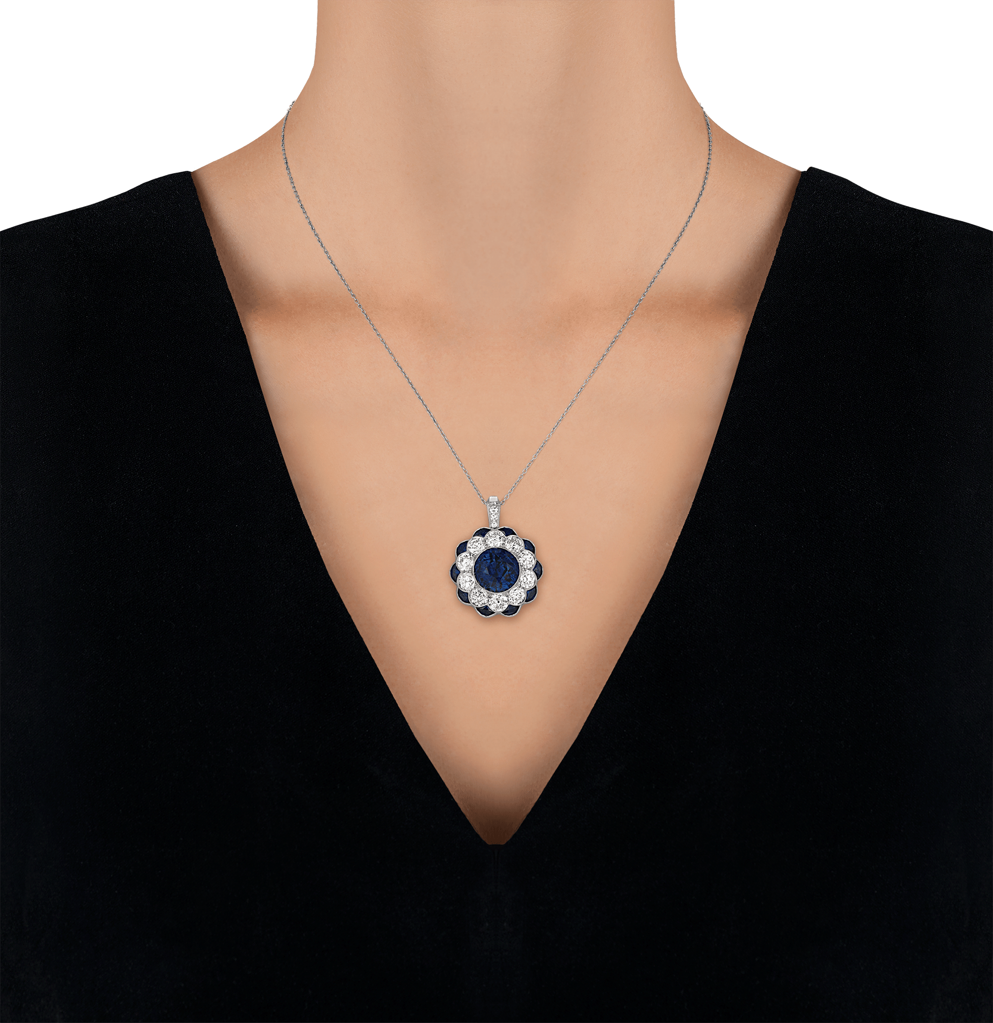 Sapphire Convertible Pendant Ring, 7.87 Carats