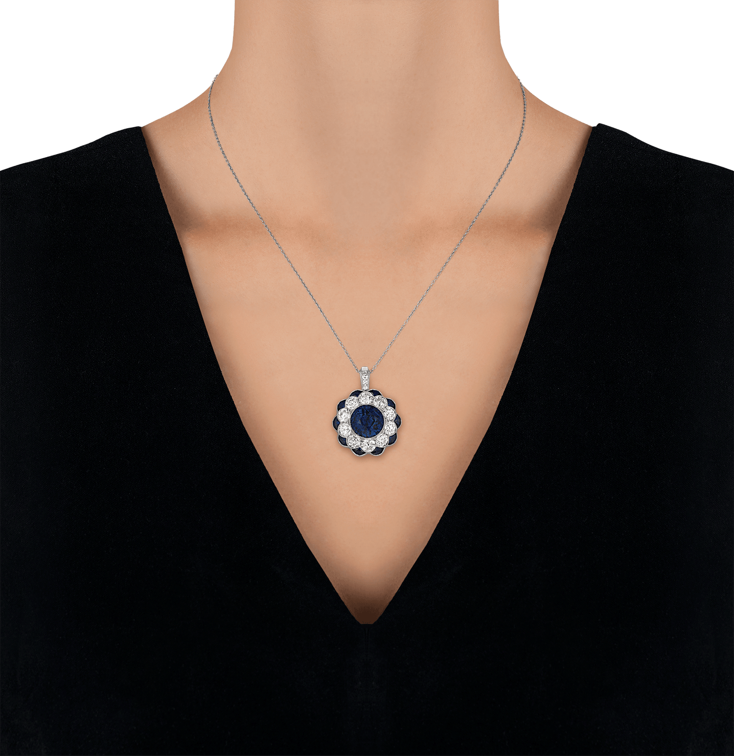 Sapphire Convertible Pendant Ring, 7.87 Carats