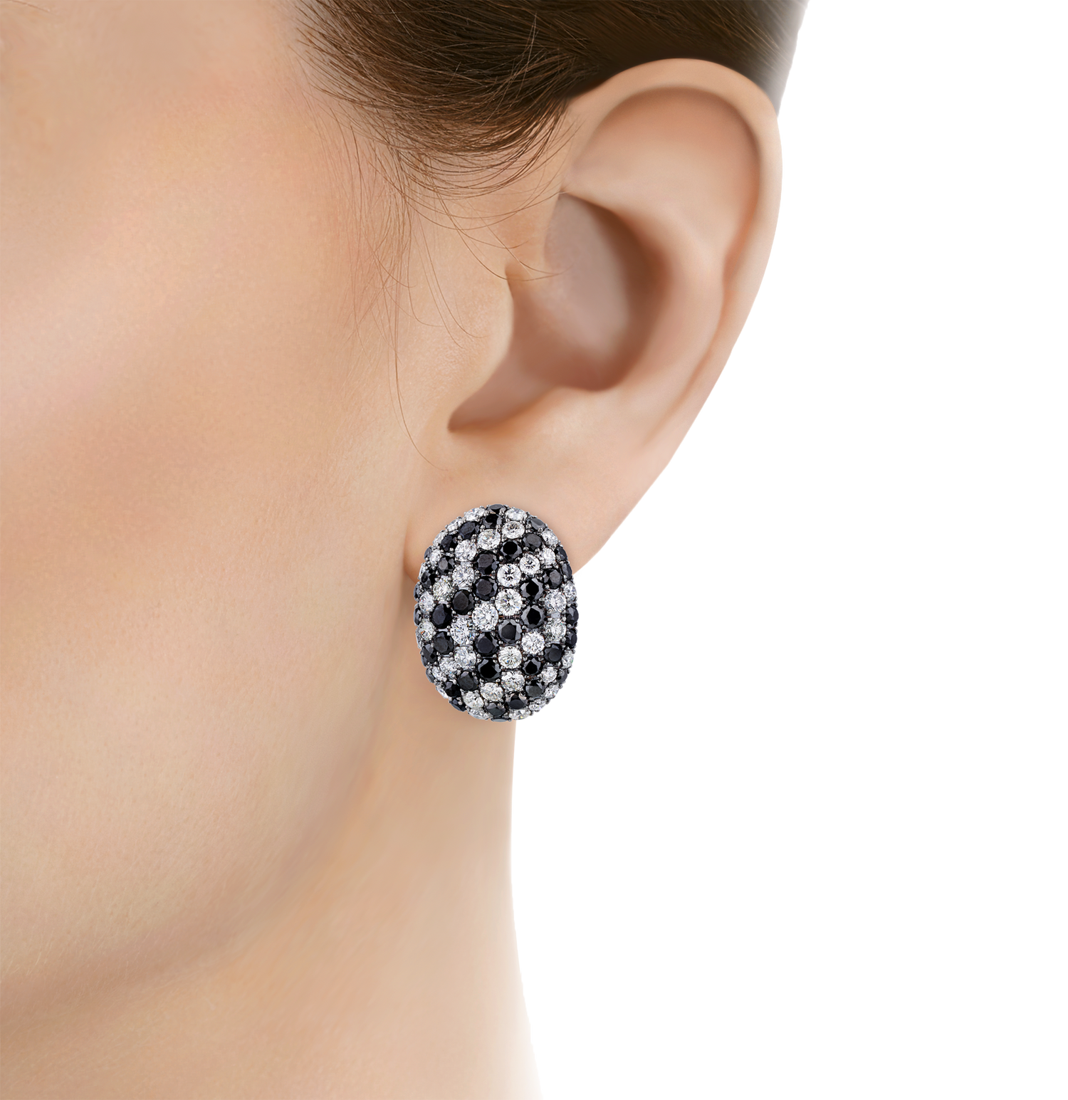 Black and White Diamond Earrings